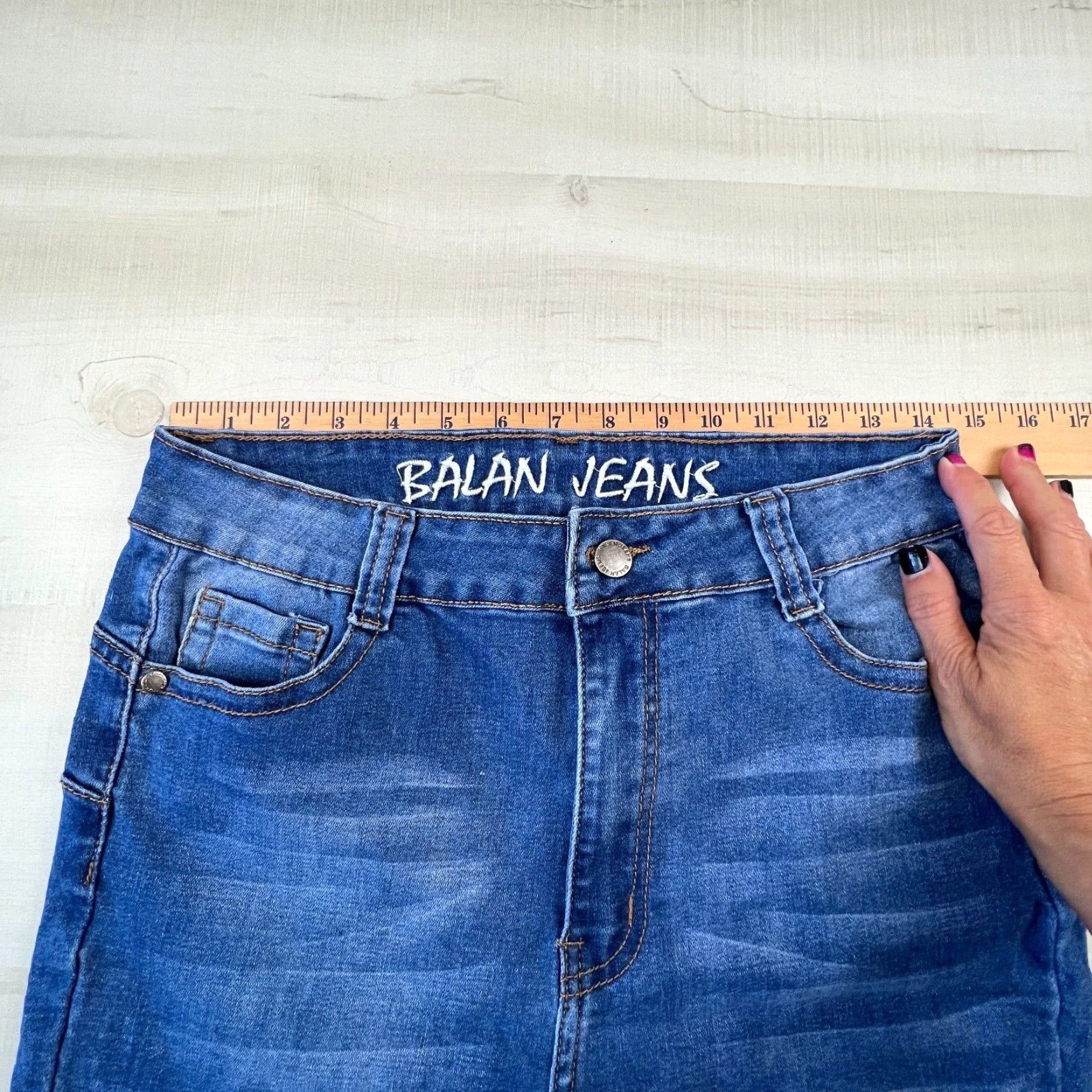 Vintage Balan Womens Distressed Skinny Jeans Blue High Waist Juniors 15 Cropped Medium Size 36" / US 14 / IT 50 - 5 Thumbnail