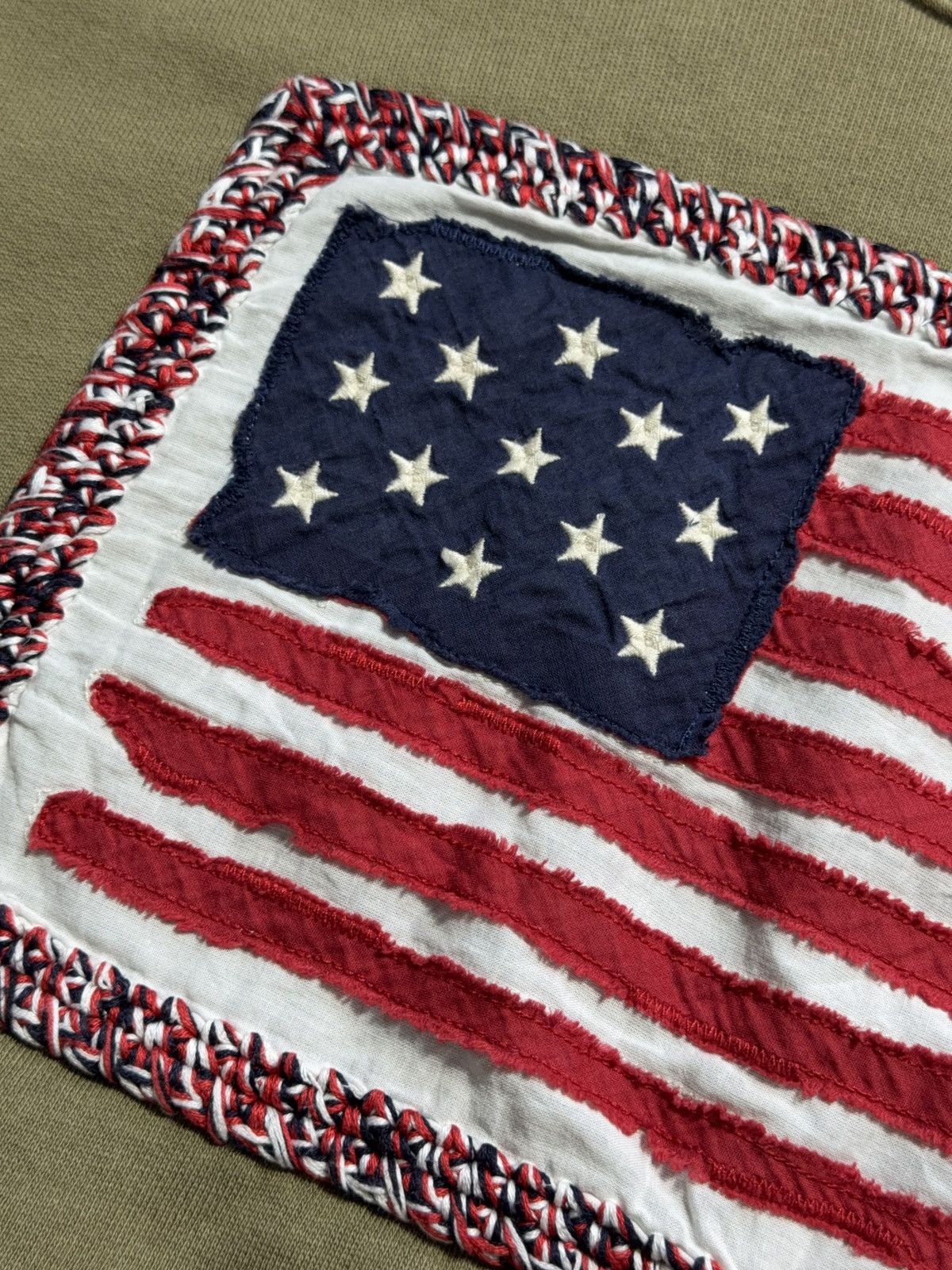 Polo Ralph Lauren Polo Ralph Lauren USA Flag Embroidered khaki sweatshirt Size US XL / EU 56 / 4 - 3 Thumbnail