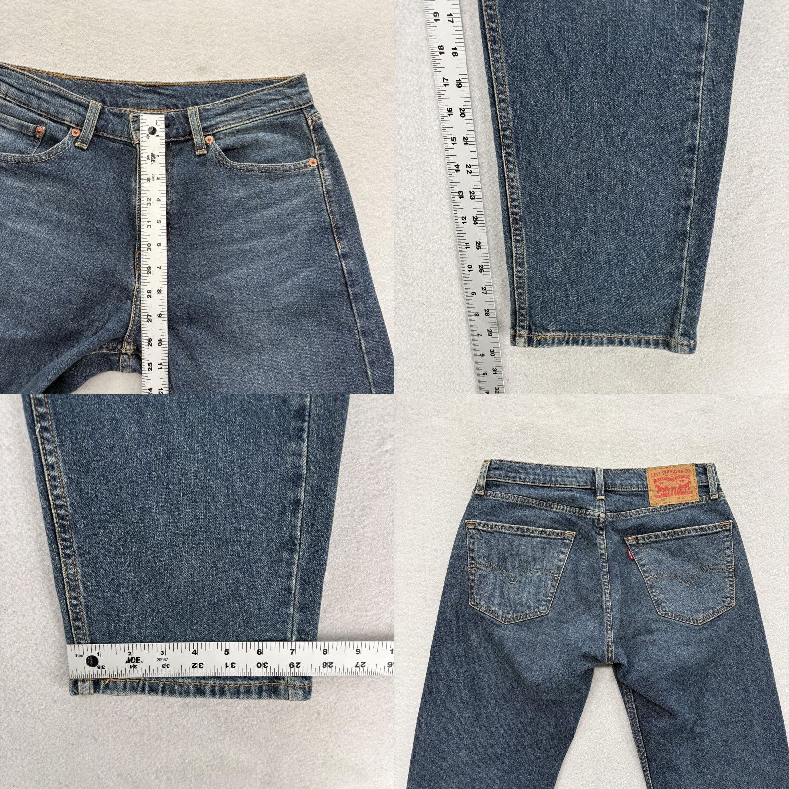 Levi's Levi's 505 Jeans Mens 30x30 Blue Regular Straight Leg Stretch Denim Medium Wash Size US 30 / EU 46 - 8 Thumbnail