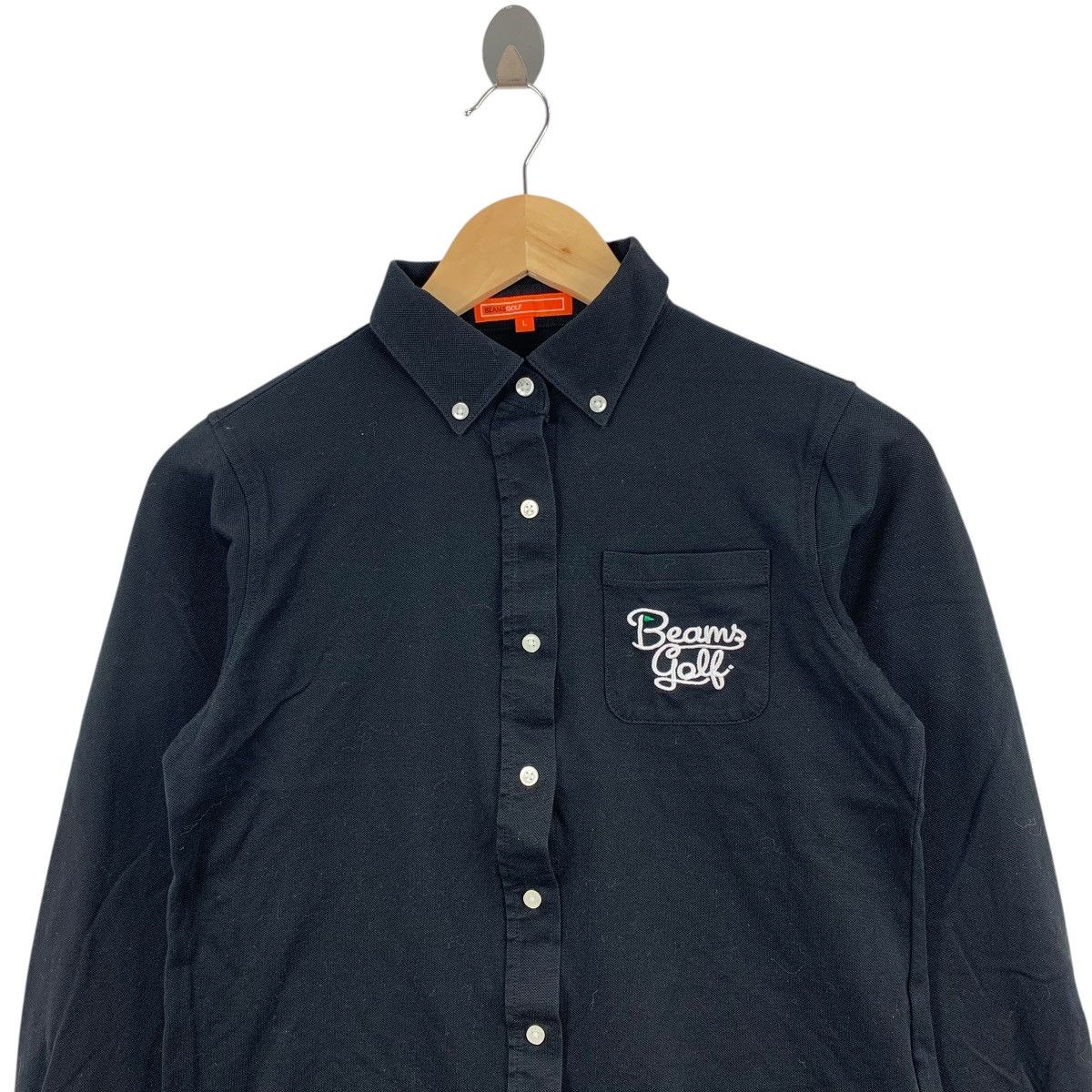 Japanese Brand BEAMS GOLF Japanese Brand Buttons Collar Short Sleeve Tshirt Size L / US 10 / IT 46 - 2 Thumbnail