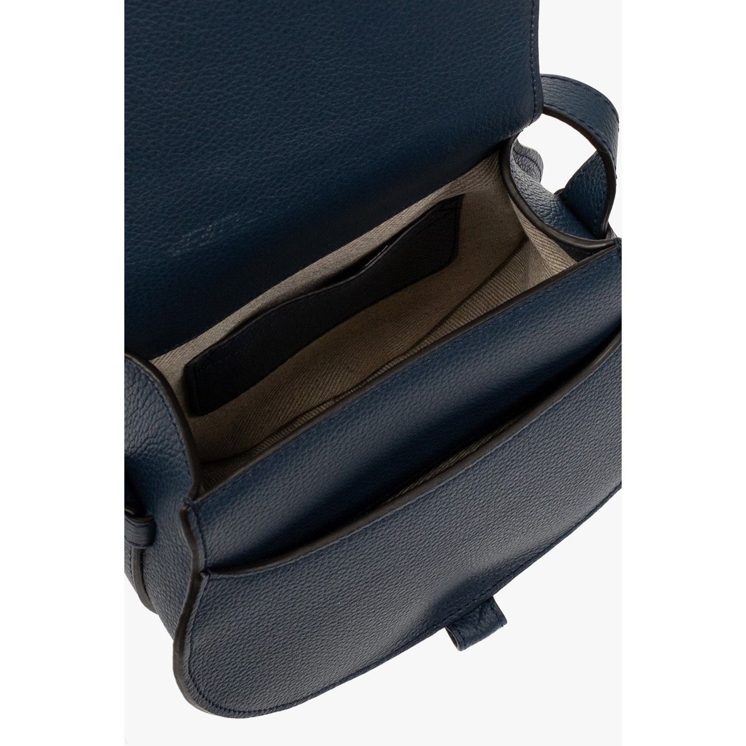 Chloe Chloe Small Saddle Navy Blue Grained Leather Shoulder Bag Ne Size ONE SIZE - 4 Thumbnail