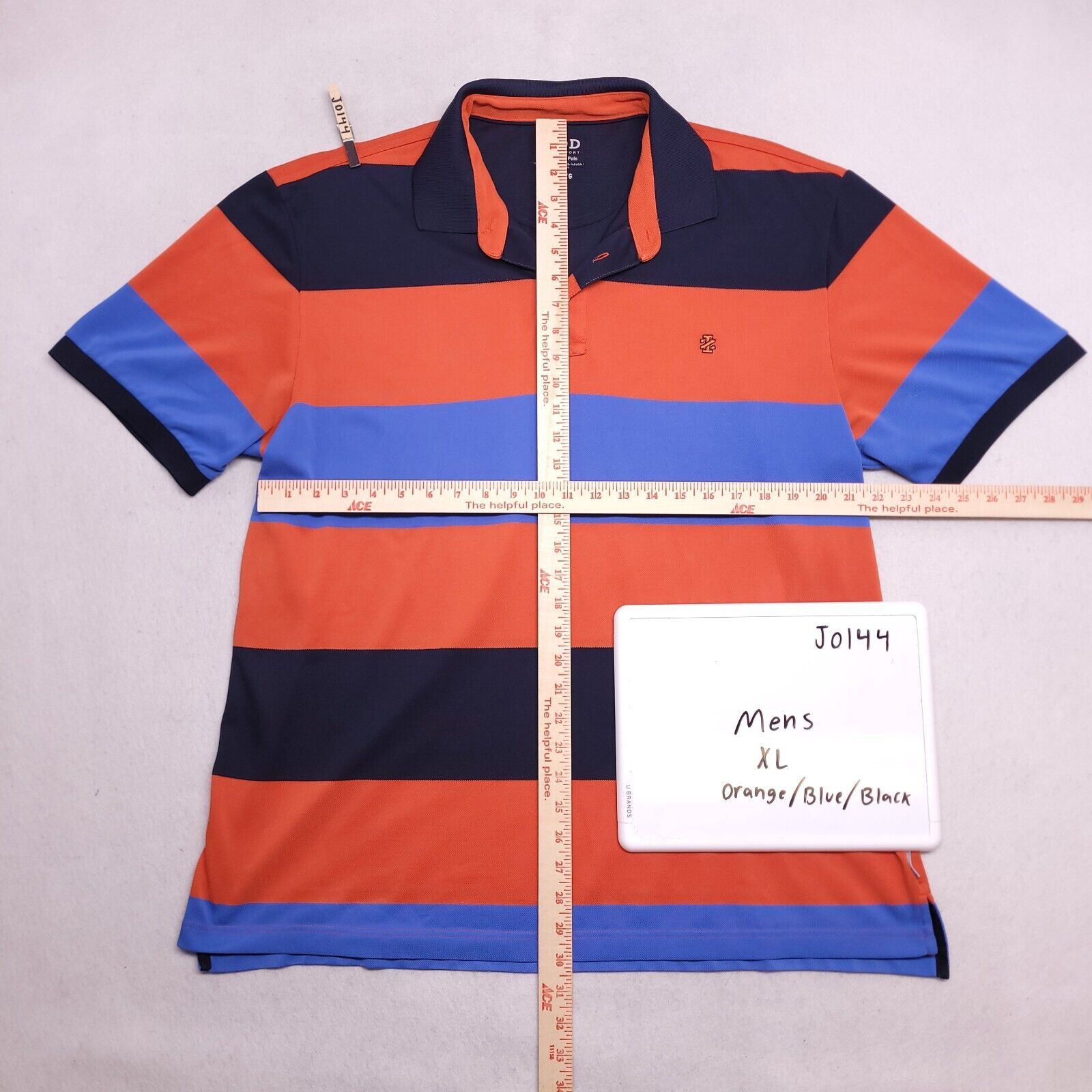 Izod IZOD Pullover Polo Shirt Adult Men Size XL Orange Blue Black Size US XL / EU 56 / 4 - 7 Thumbnail