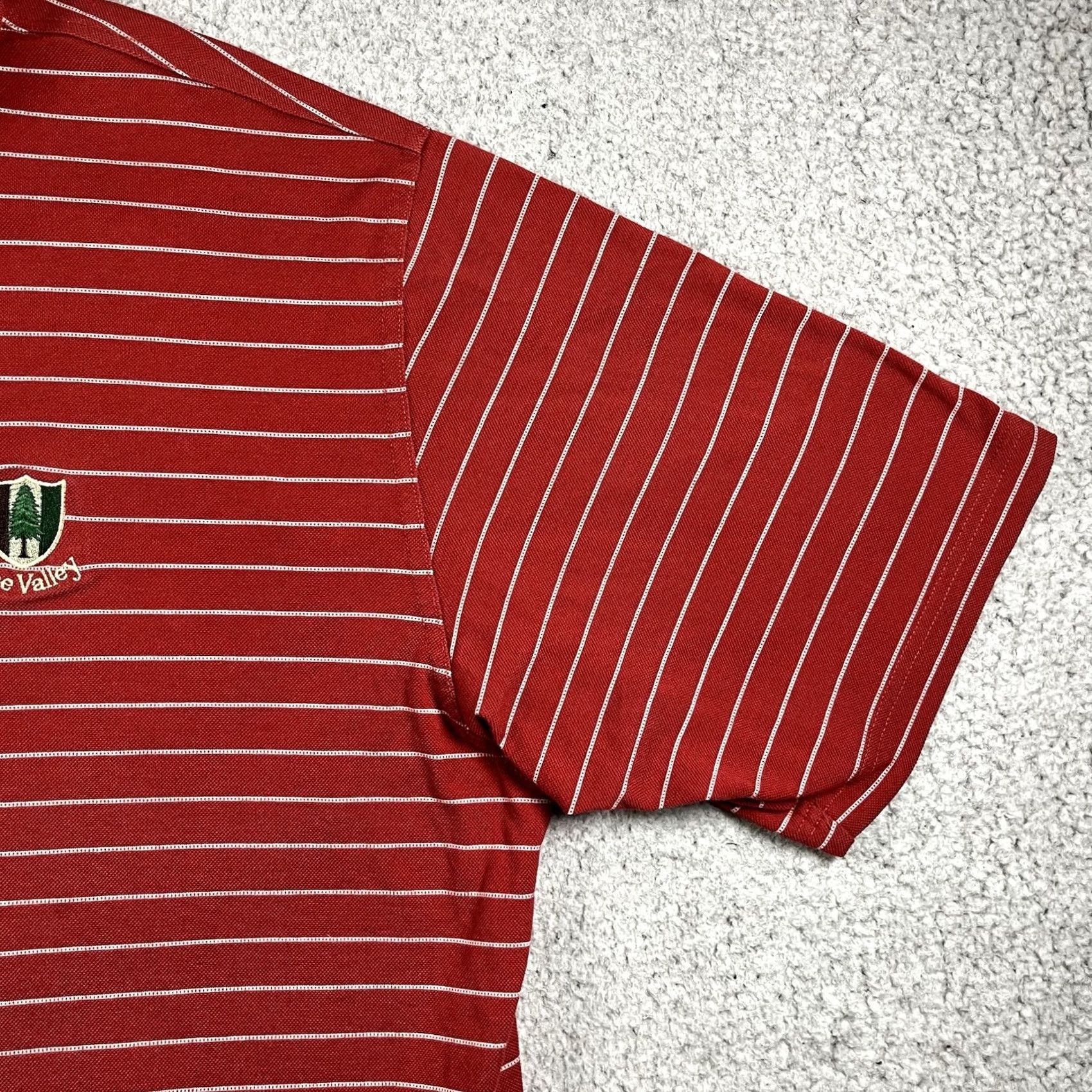 Vintage Bobby Jones Polo Mens XL Red Striped Pine Valley Golf Club Classic Preppy Golf Size US XL / EU 56 / 4 - 7 Thumbnail