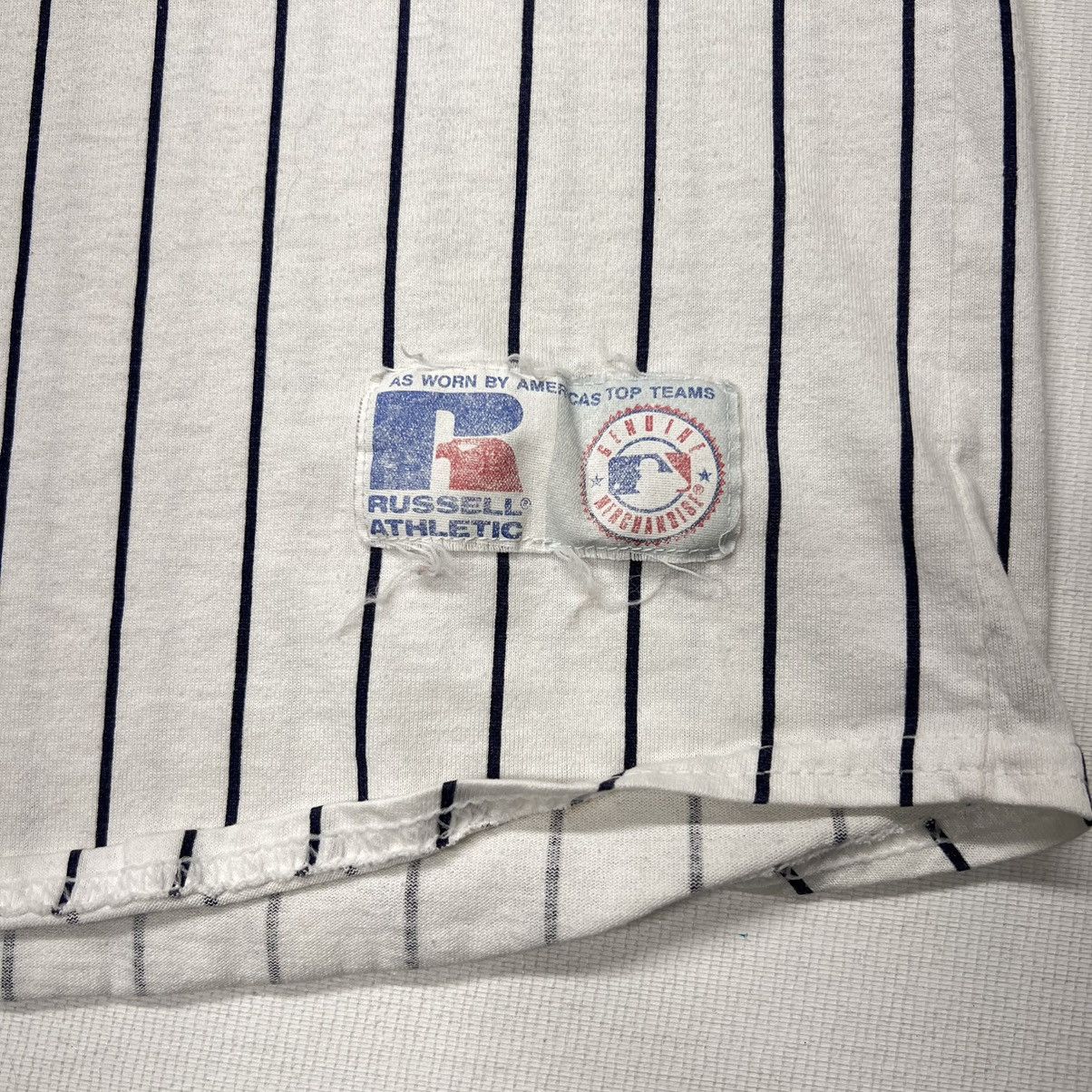 New York Yankees × Vintage VTG Russell Yankees Jersey White Pinstripe Blank Athletic Size US XL / EU 56 / 4 - 11 Thumbnail