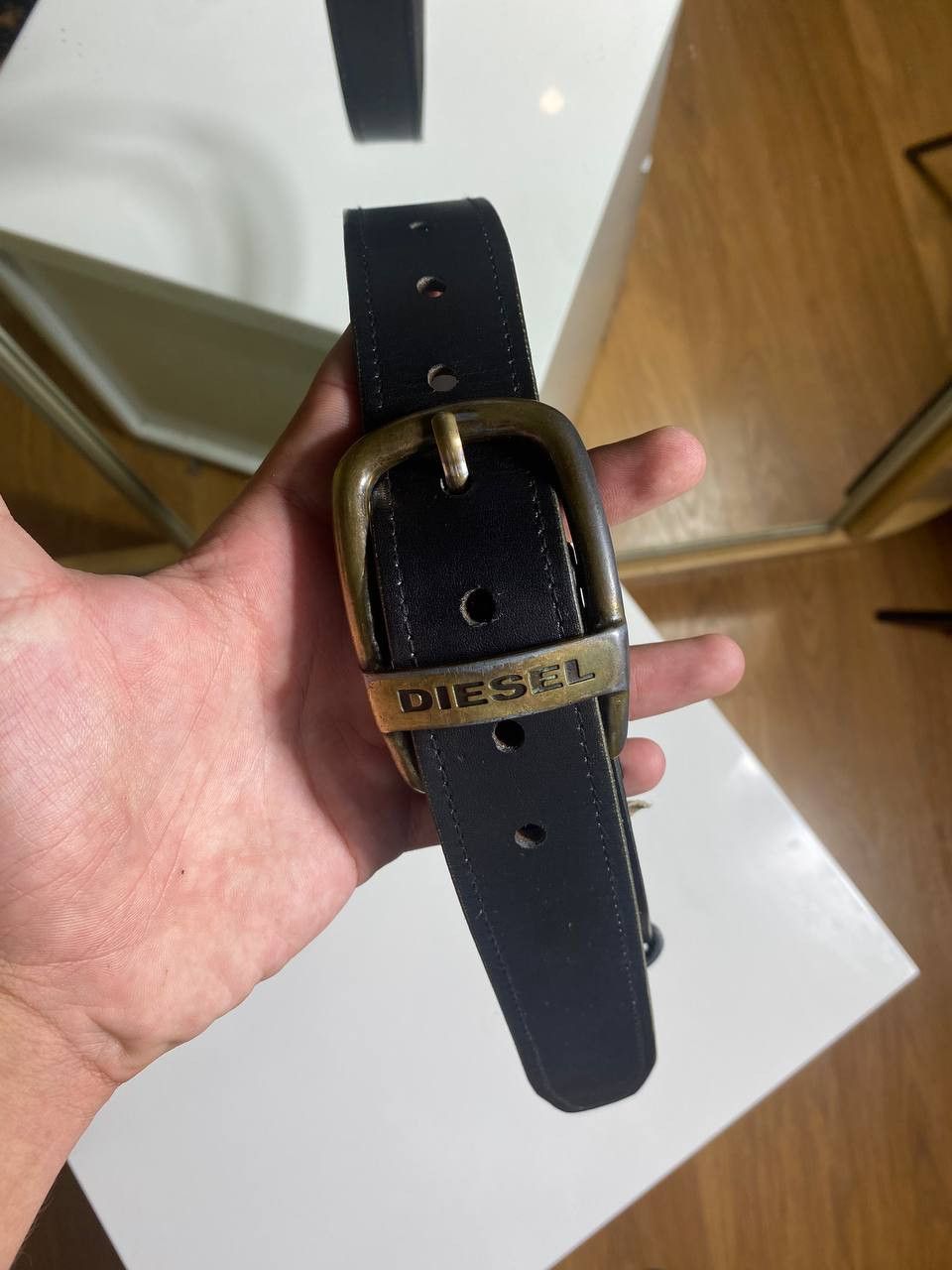 Diesel × Vintage Diesel Y2K vintage logo leather belt Size ONE SIZE - 8 Thumbnail