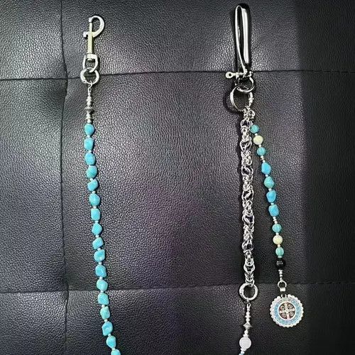 VIBE Original Trendy Cracked Stone Bead Punk Style Pants Chain Size ONE SIZE - 7 Thumbnail