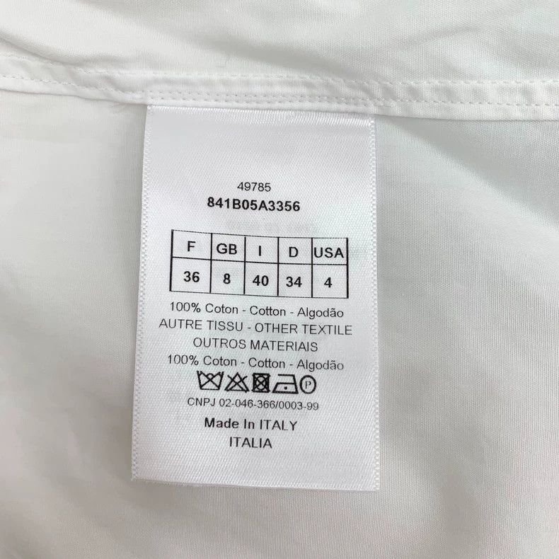 Dior Dior White bee embroidered cotton lapel long-sleeved shirt Size XS / US 0-2 / IT 36-38 - 7 Thumbnail