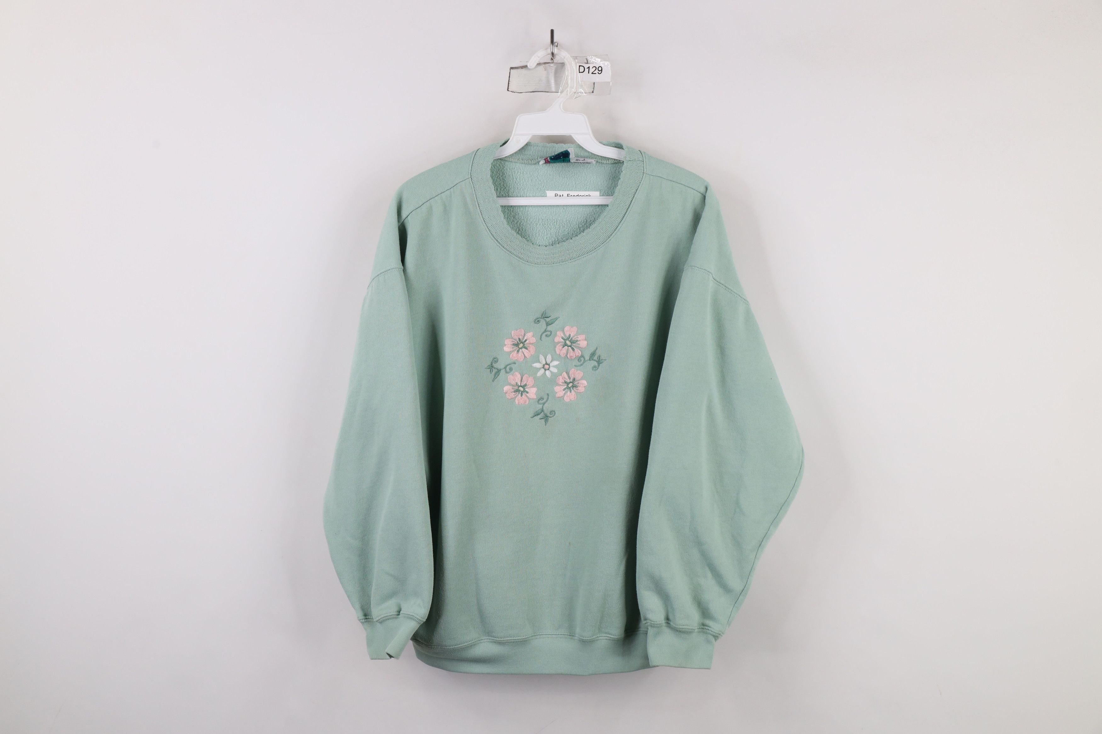 Vintage Vintage 90s Streetwear Flower Floral Crewneck Sweatshirt Size L / US 10 / IT 46 - 1 Thumbnail