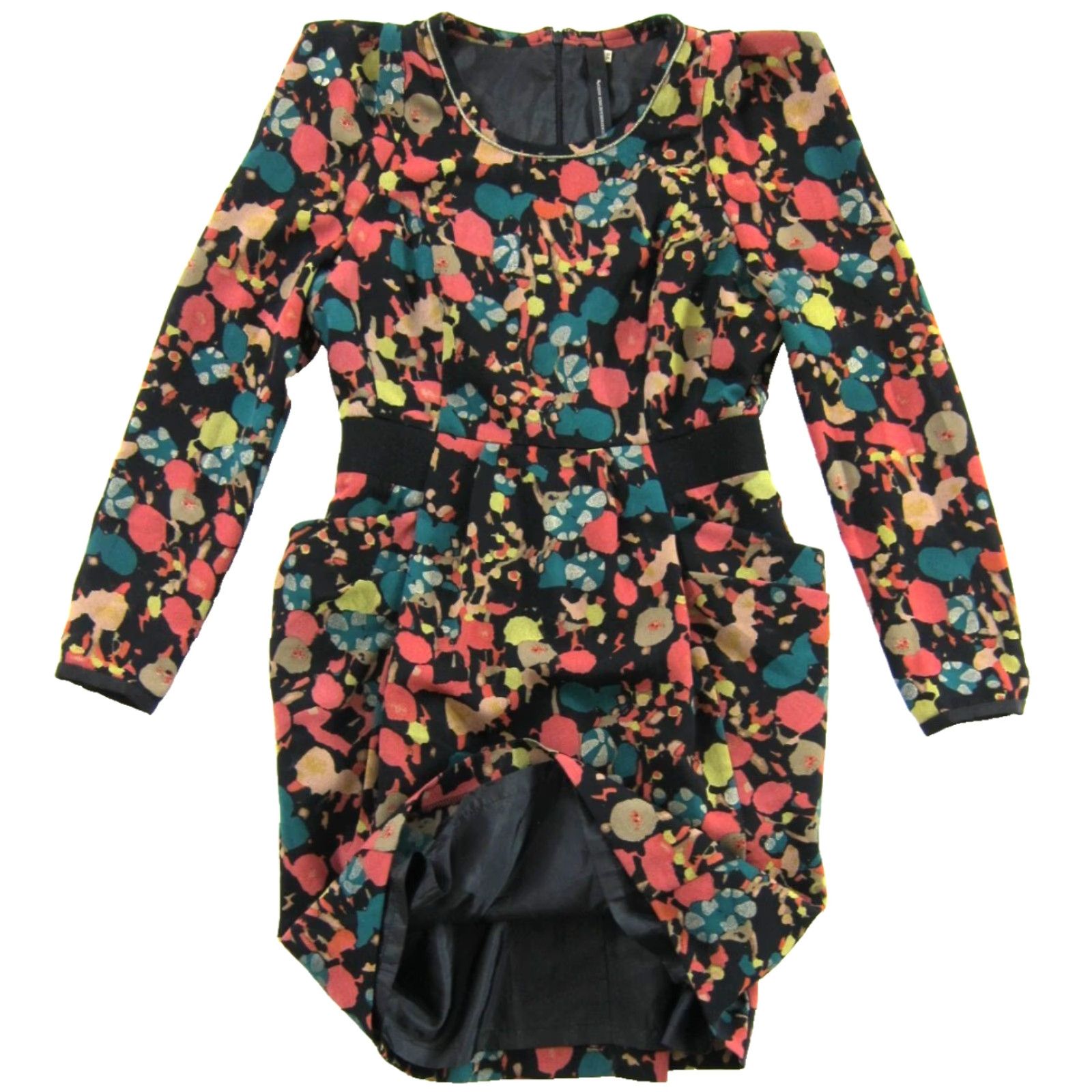Anthropologie Mcginn Knightsbridge Anthropologie Orange Green Long Sleeve Pocket Dress S/38 Size S / US 4 / IT 40 - 5 Thumbnail