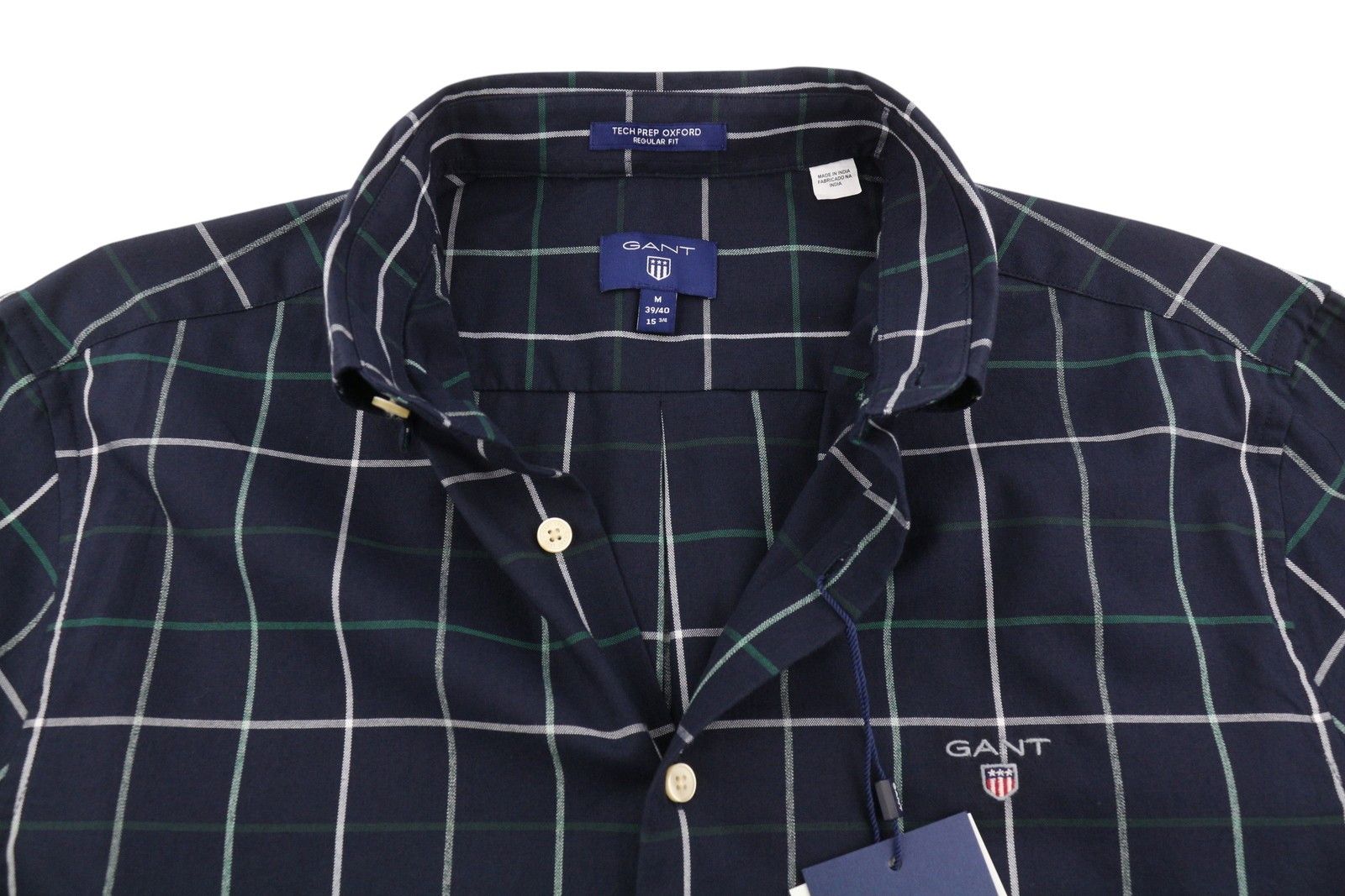 Gant TECH PREP OXFORD CHECK M Navy Button-Down Shirt 87487 Size US M / EU 48-50 / 2 - 4 Thumbnail