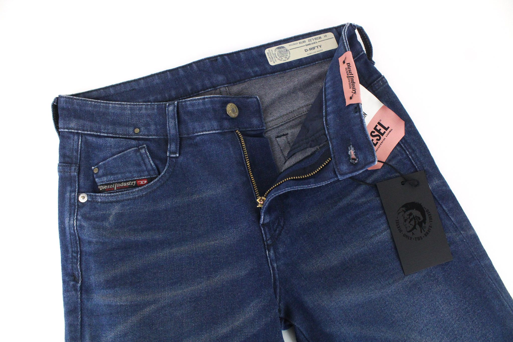 Diesel D-RIFTY 0870I W26/L32 Blue Zip-Fly Jeans 70146 Size 26" / US 2 / IT 38 - 4 Thumbnail