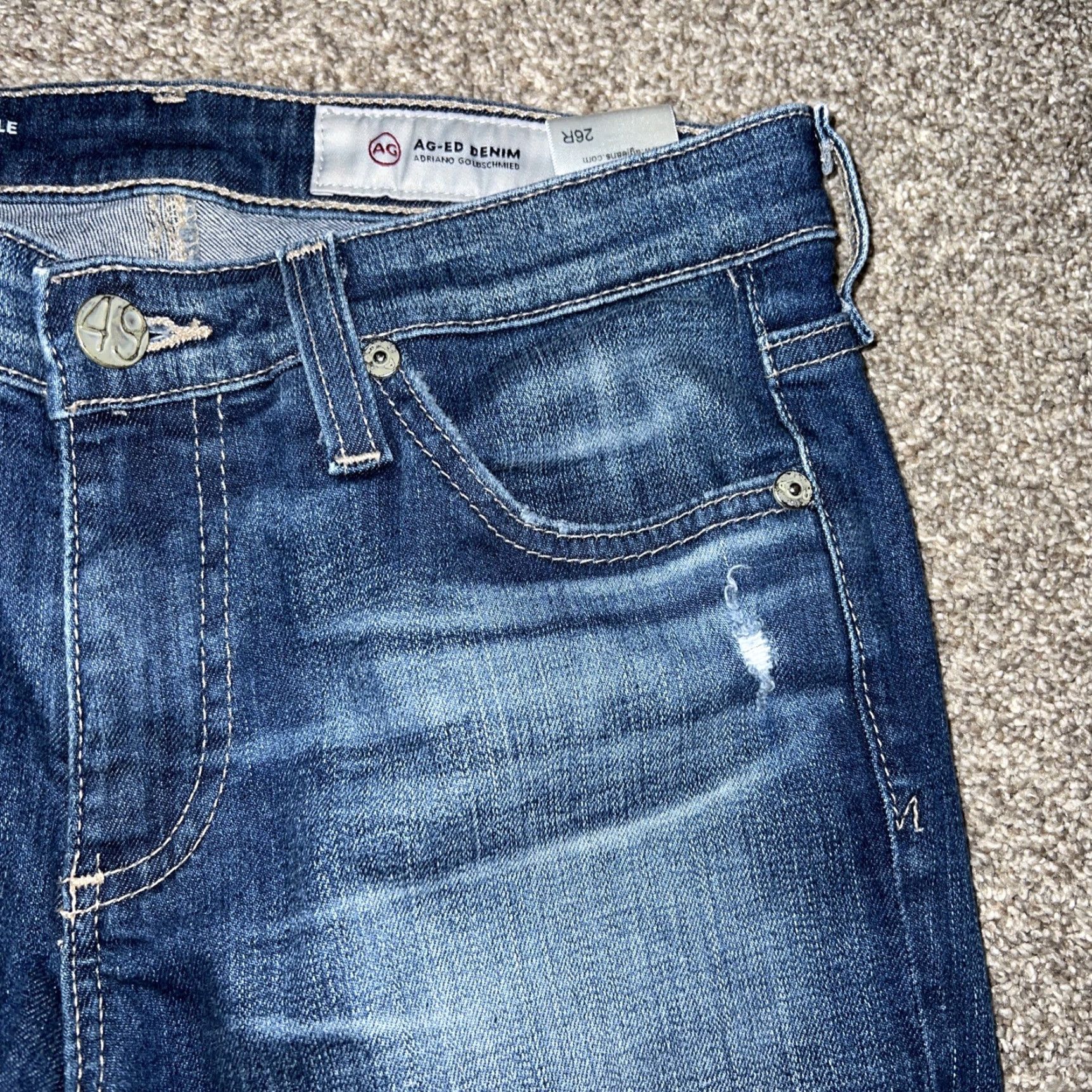 Vintage AG Adriano Goldschmied Blue The Legging Ankle Jeans Womens Size 28 28x28 R Size 28 Regular Blue Jeans Womens Size 28" / US 6 / IT 42 - 2 Thumbnail