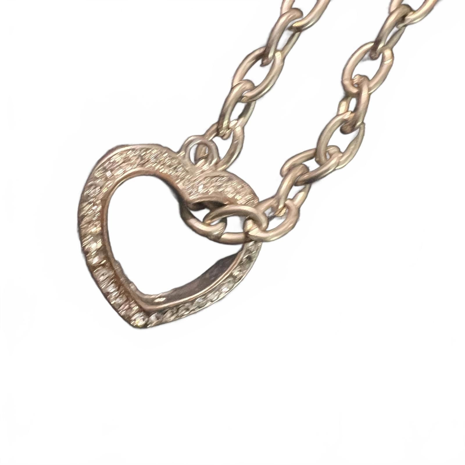 Unknown London Silver Heart Pendant Chain Necklace with Toggle Clasp Size ONE SIZE - 3 Thumbnail