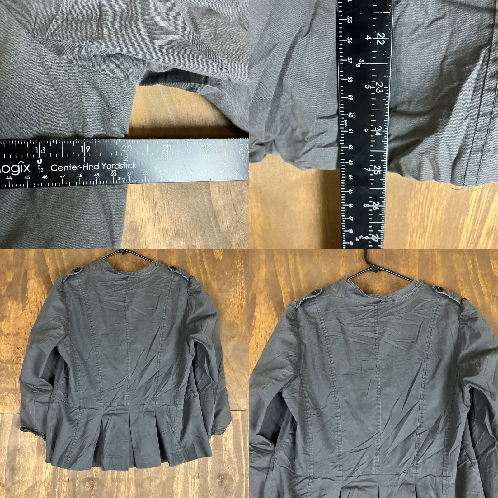 Ann Taylor Ann Taylor LOFT Jacket Gray Button 100% Cotton Casual Pockets 14 Women Size XL / US 12-14 / IT 48-50 - 8 Thumbnail