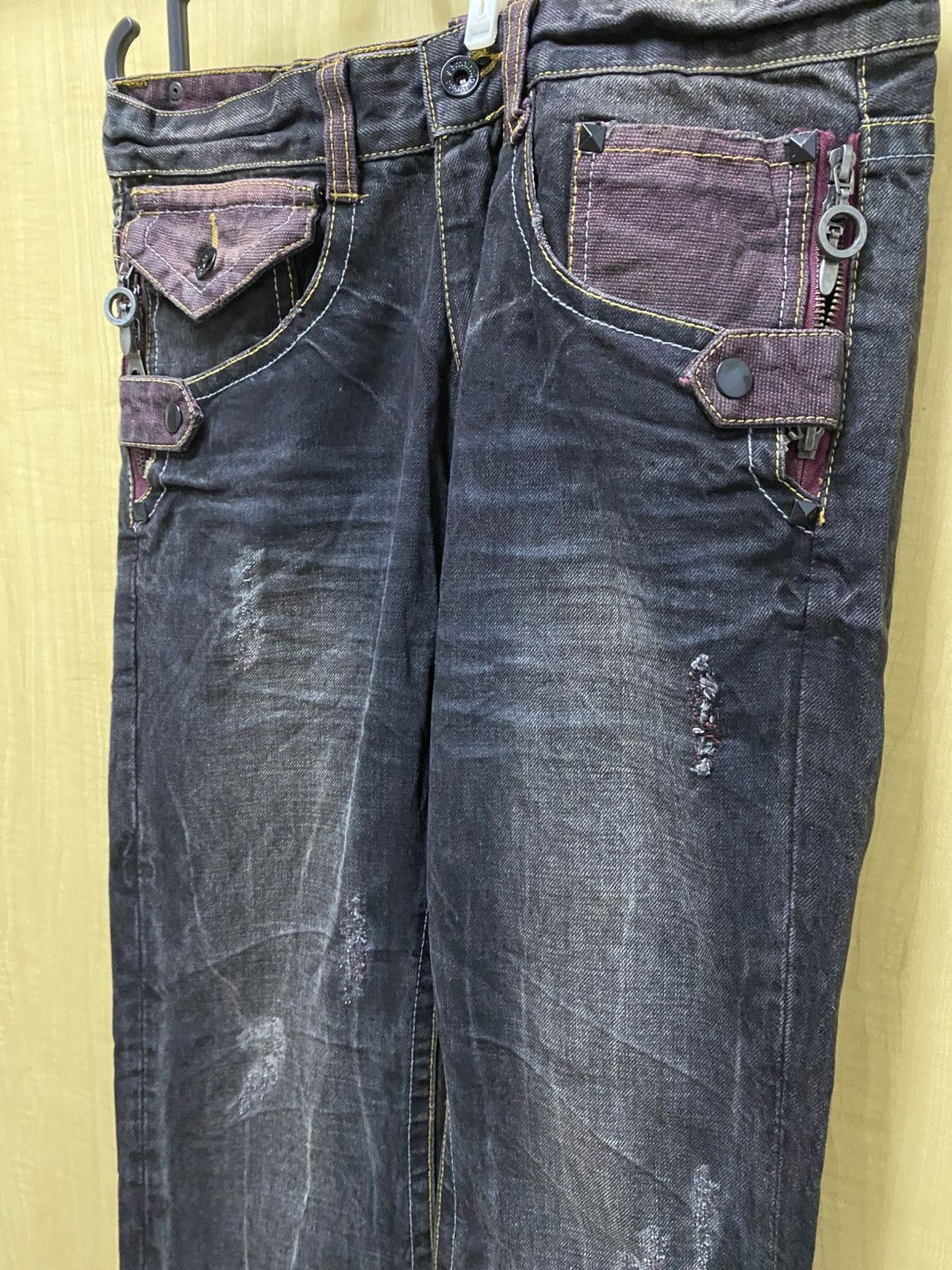 14th Addiction × Japanese Brand × semanticdesign SEMANTIC DESIGN Whisker Denim Jeans MultiPocket Bootcut Size US 32 / EU 48 - 2 Thumbnail