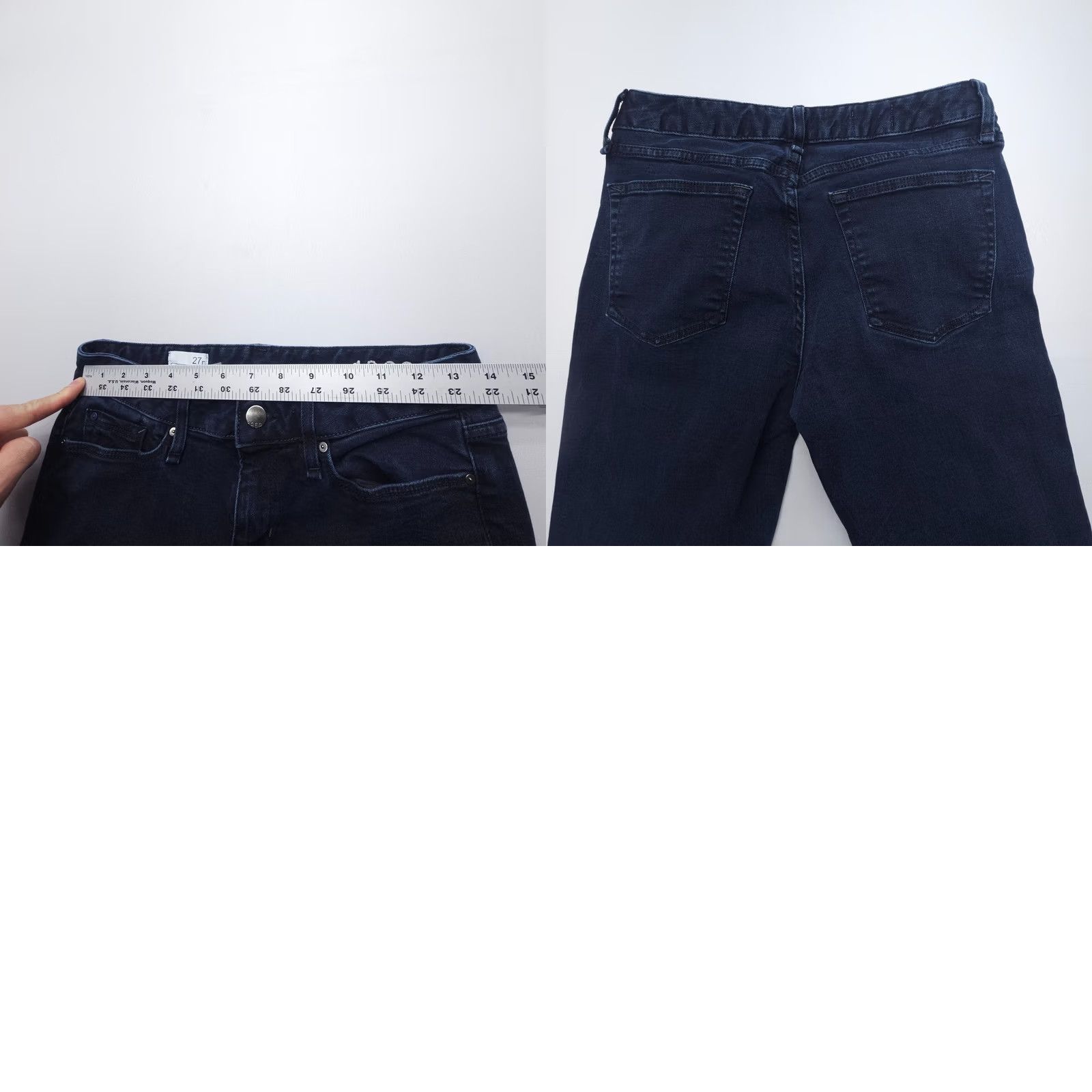Gap Gap 1969 Bootcut Jeans Blue Dark Wash 27 Regular Denim 5-Pocket Womens Low Rise Stretch Size 27" / US 4 / IT 40 - 8 Thumbnail