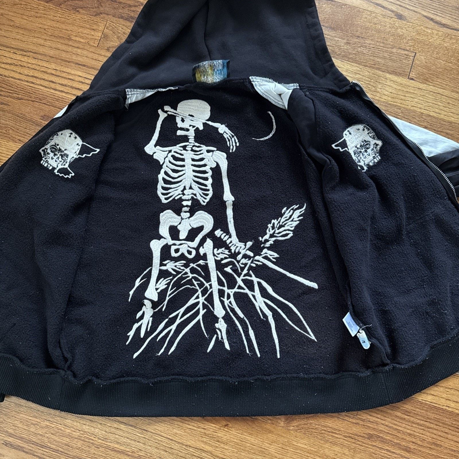 Lost Daze Lost Daze Skull Dove Zip Hoodie Black Silk Sleeve Embroidery Size US M / EU 48-50 / 2 - 15 Thumbnail