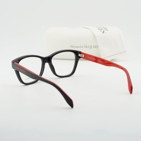 Alexander McQueen Alexander McQueen AM0306O 003 Eyeglasses Black/Red 52mm Size ONE SIZE - 10 Thumbnail