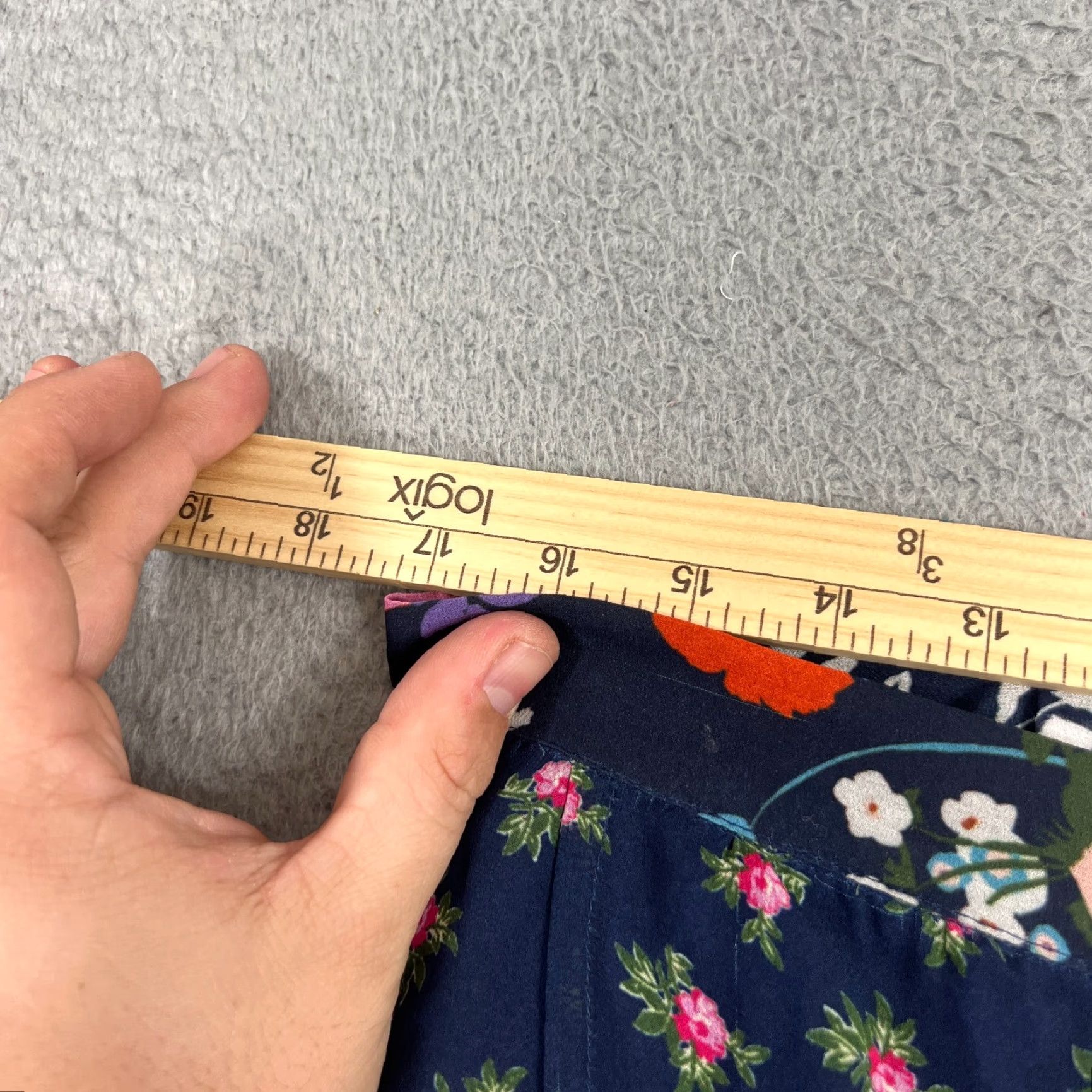Anthropologie One September Floral Melody Skirt Size L Navy Blue Pink Tiered Anthropologie Size 36" / US 14 / IT 50 - 7 Thumbnail