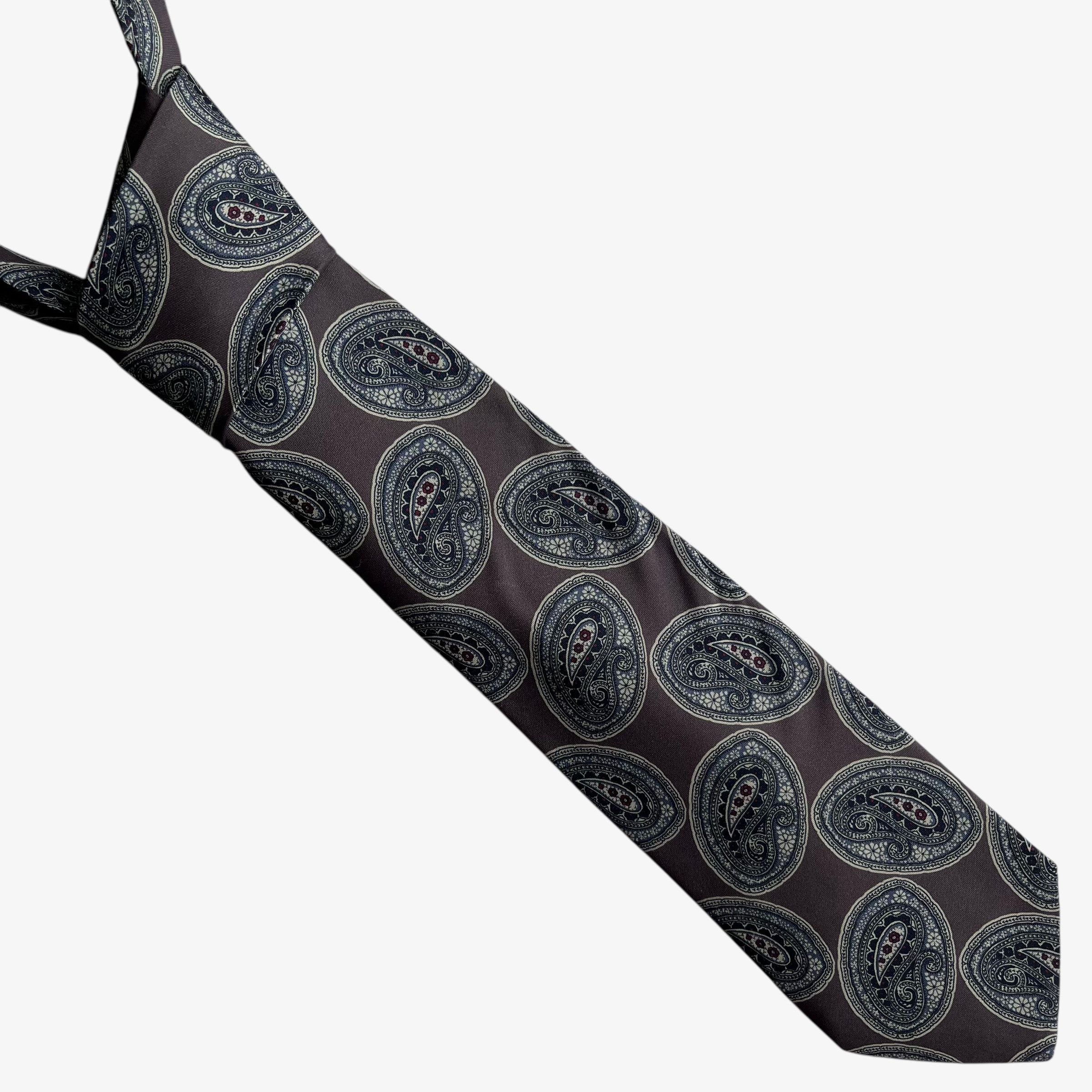 Hardy Amies Vintage 90s Hardy Amies Paisley Print Brown Silk Tie Size ONE SIZE - 1 Thumbnail