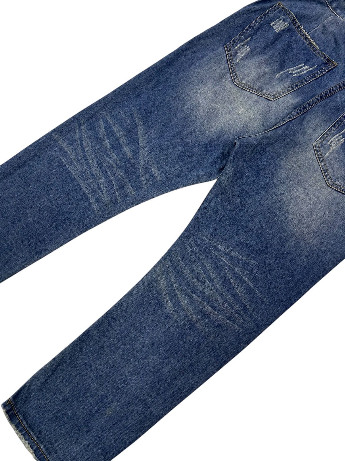 Japanese Brand × Vintage Vintage Japanese Ripped Denim Patches Style Jeans Size US 31 - 10 Thumbnail