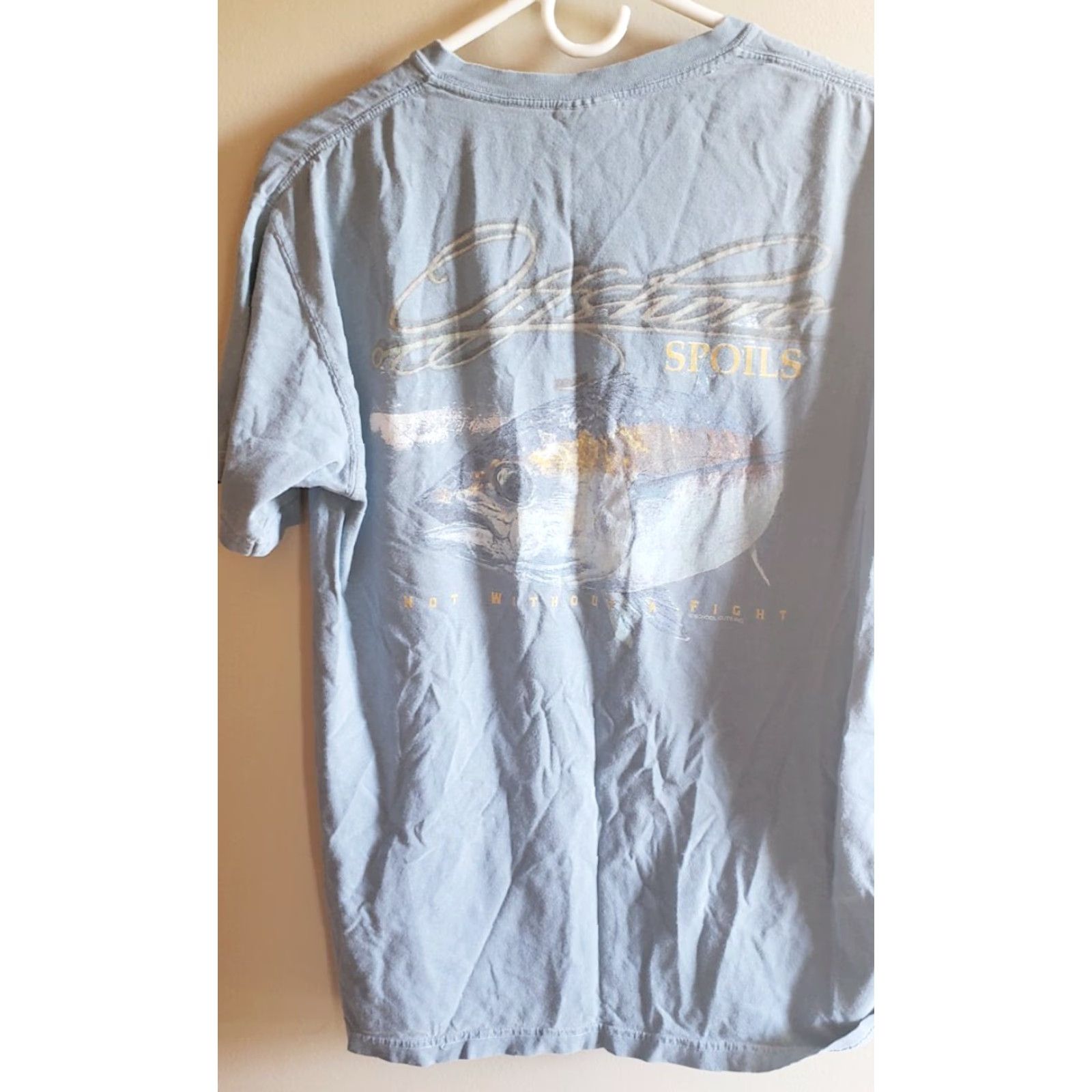 Vintage Offshore Spoils T-Shirt Men M Blue Short Sleeve Logo Tuna Not Without a Fight Logo Print Cotton Vintage? No (Original is not vintage) Size US M / EU 48-50 / 2 - 7 Thumbnail