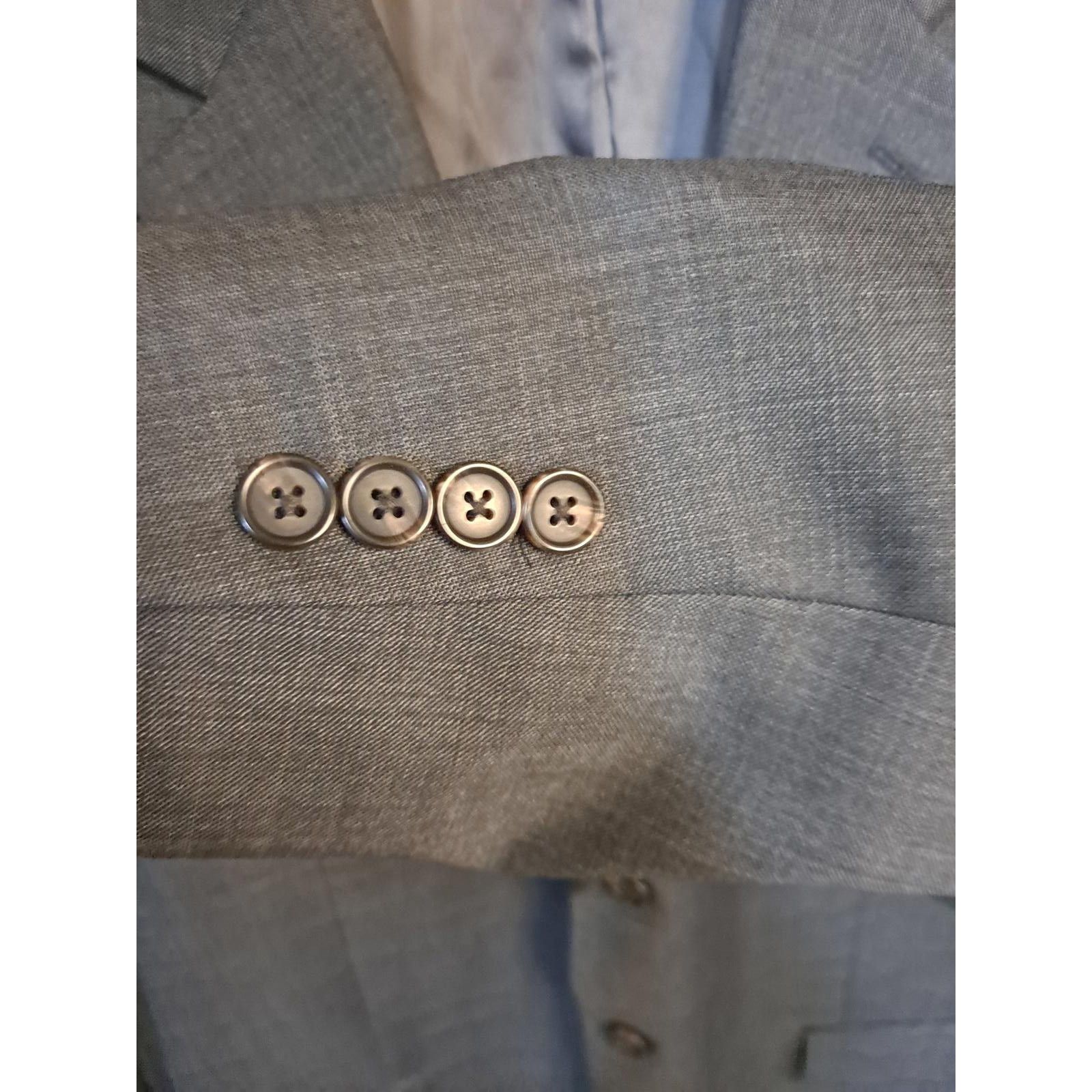 Lauren Ralph Lauren Lauren Ralph Lauren Tan 3 Button Gray Blazer 100% Lambswool Size 44R - 2 Thumbnail