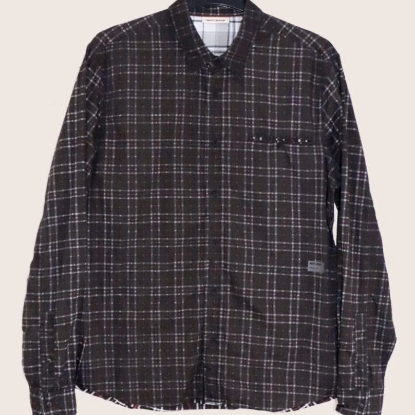 DKNY DKNY Shirt XL Fitted Mens Check Brown Red Long Sleeve Button Up Size US XL / EU 56 / 4 - 1 Thumbnail