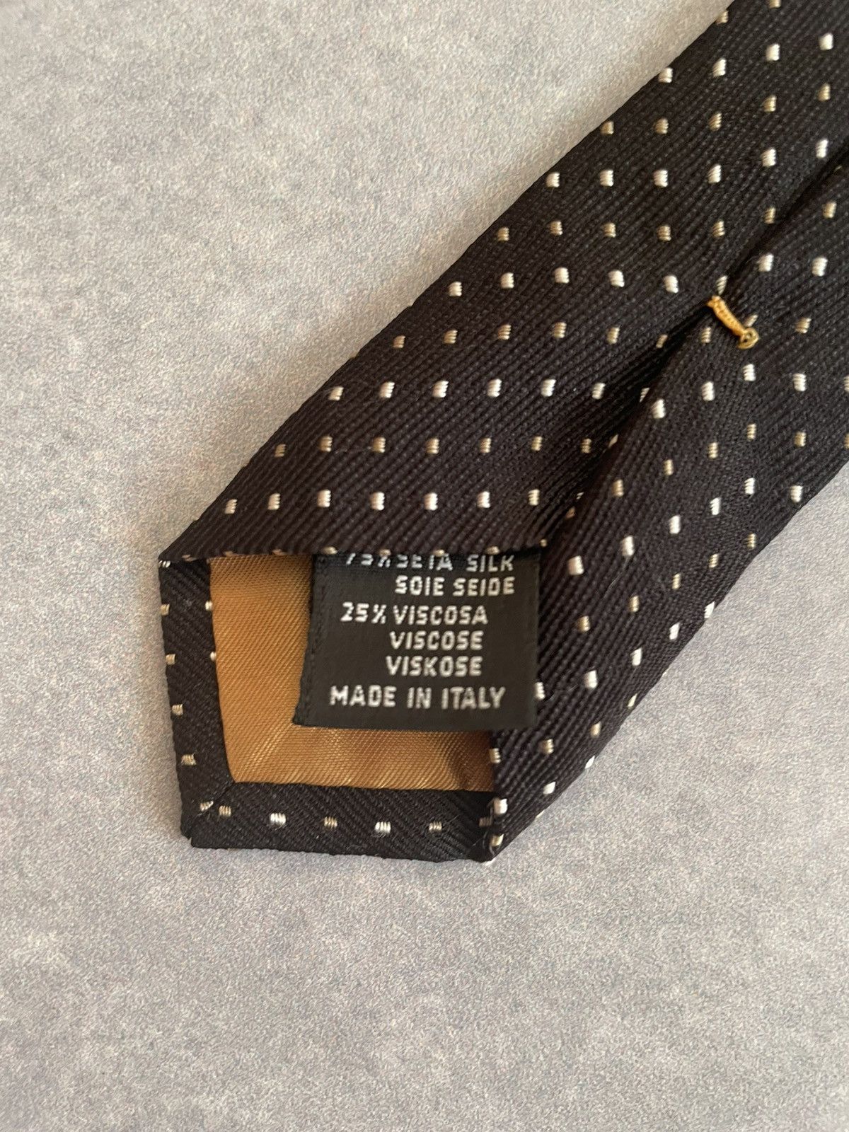 Yves Saint Laurent Yves Saint Laurent Black Polka Dot Silk Neck Tie Size ONE SIZE - 4 Thumbnail