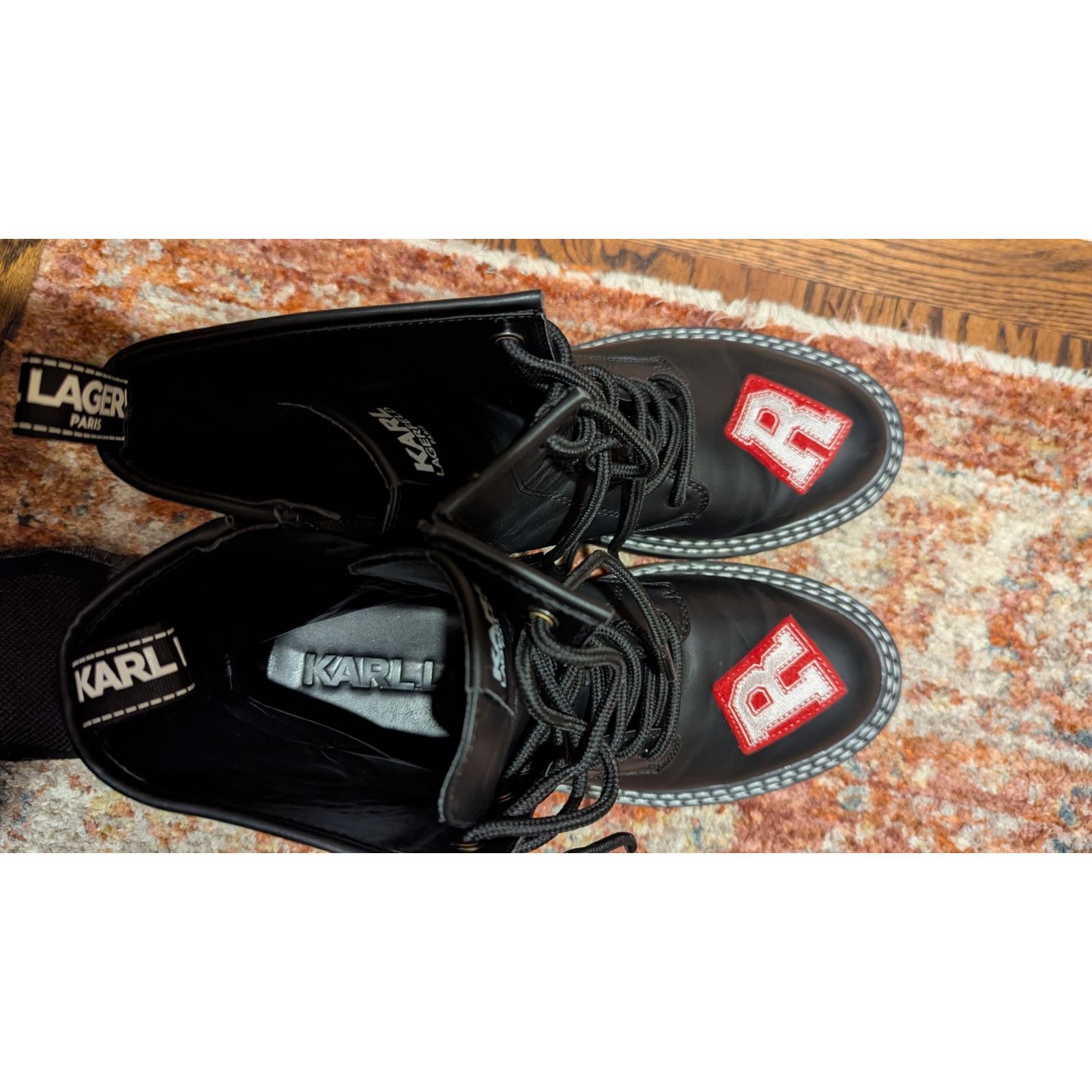 Karl Lagerfeld Karl Lagerfeld Paris Zip Up Combat Boots Dixie E23 Patches Size US 11 / IT 41 - 3 Thumbnail