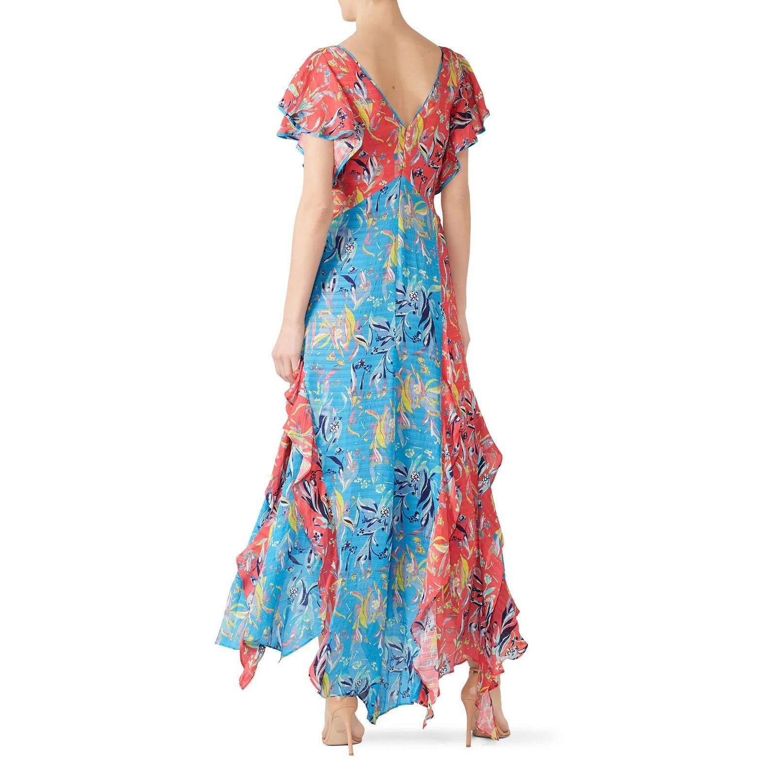 Tanya Taylor Tanya Taylor Silk Floral Ruffle Iliana Maxi Dress, 8 Tall Size M / US 6-8 / IT 42-44 - 2 Thumbnail