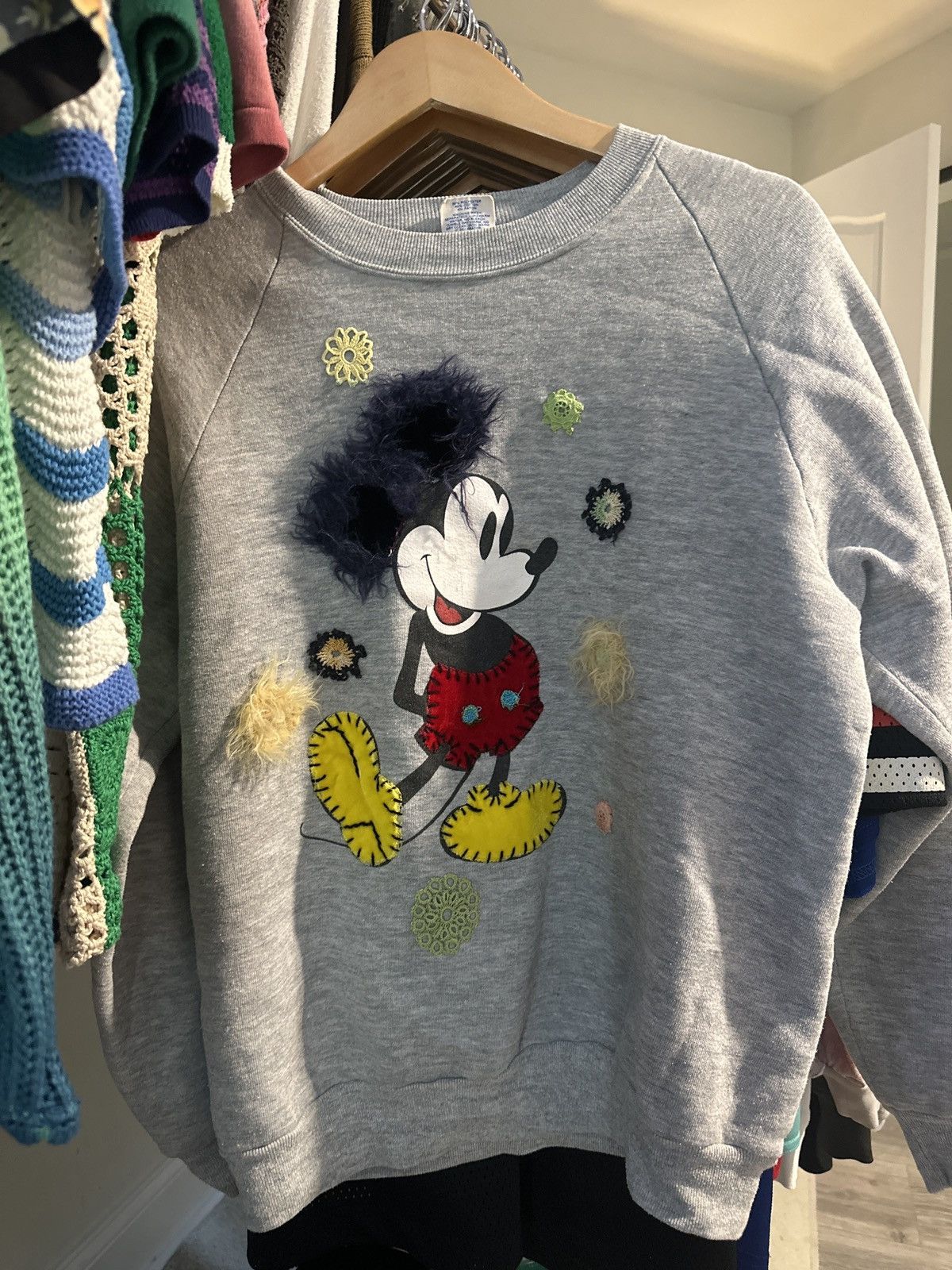 Mickey Mouse BENTGABLENITS Mickey Mouse #1 Sweatshirt (Large, Grey) Size US L / EU 52-54 / 3 - 1 Thumbnail