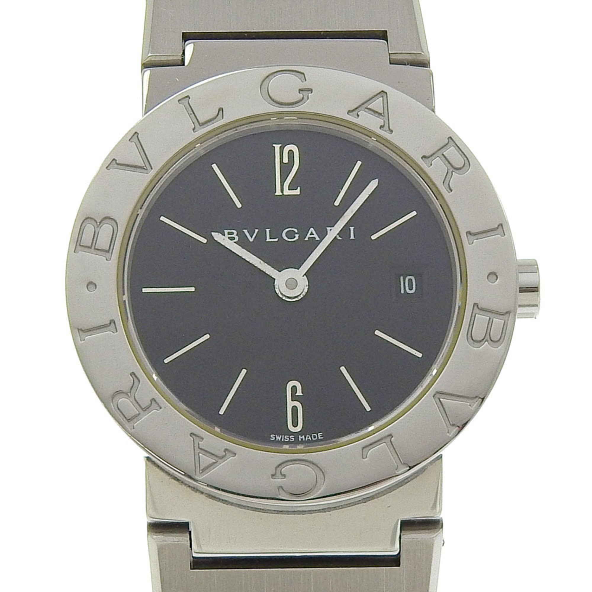 Bvlgari Watch Bb26Ss Stainless Steel Quartz Analog Display Black Dial Women's