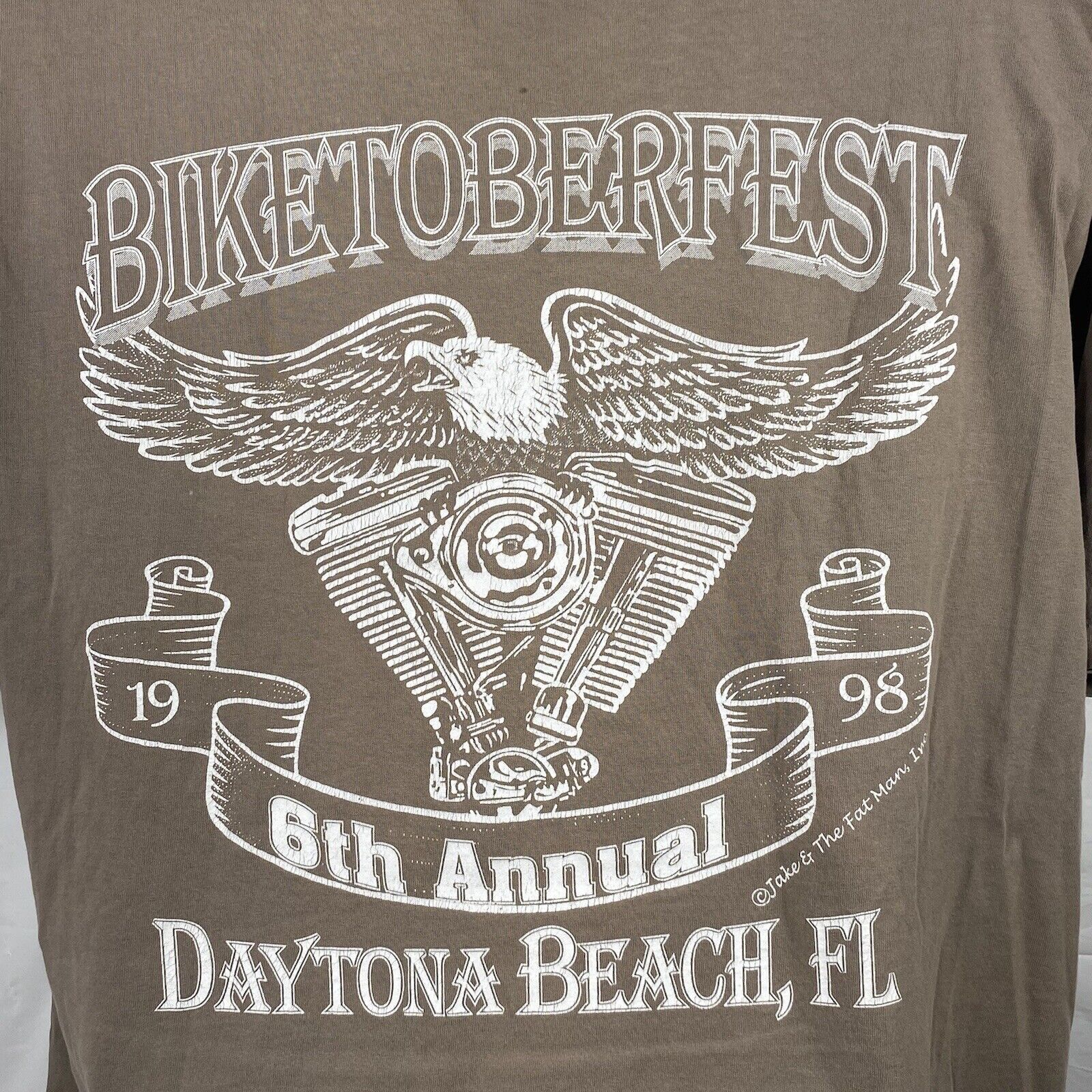 Vintage Vintage Biketoberfest 1998 Daytona Beach 6th Graphic T Shirt Size US XL / EU 56 / 4 - 10 Thumbnail