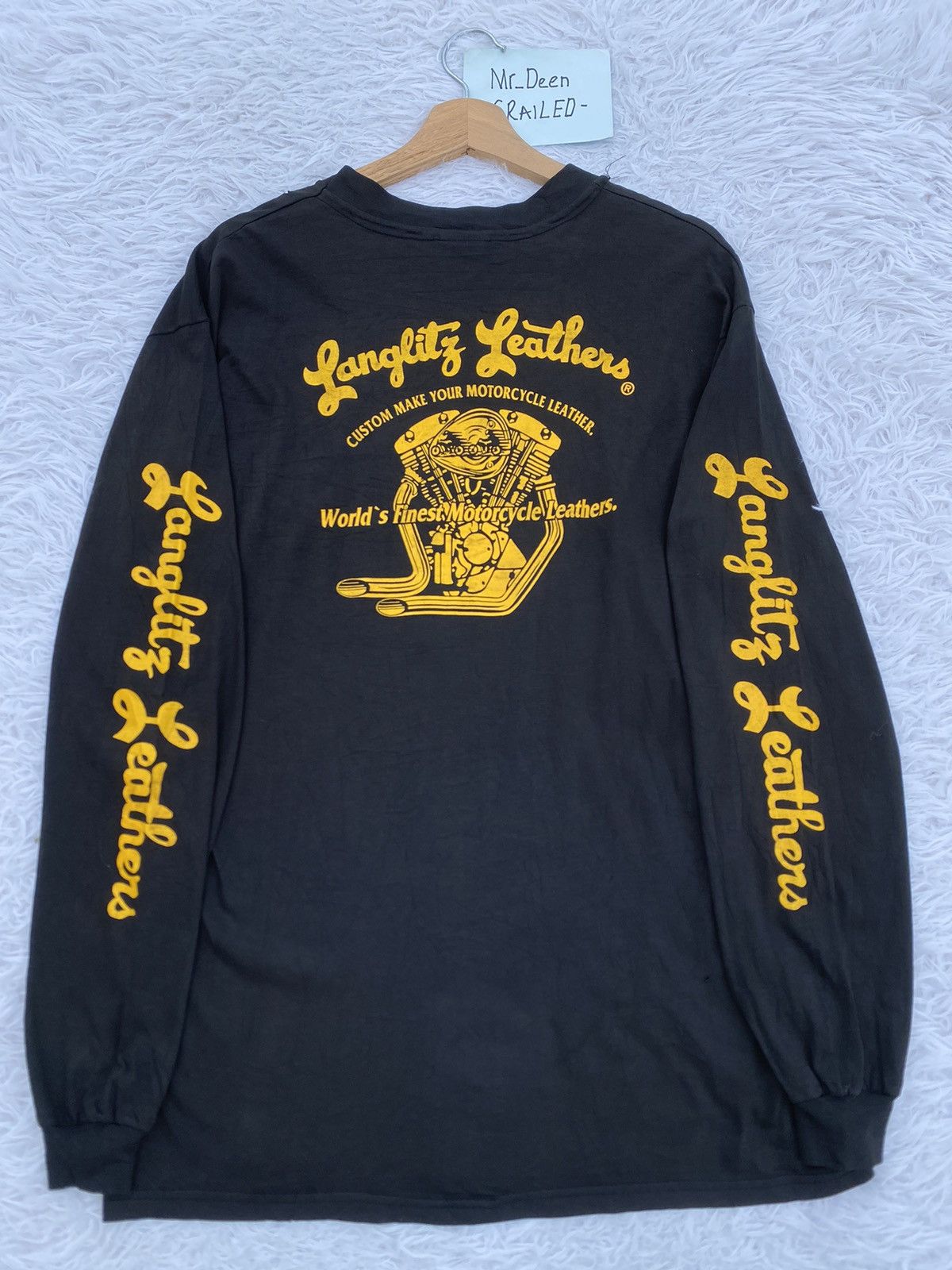Hanes Vtg 90s Langlitz Leather World’s Finest Motorcycle Leathers Size US L / EU 52-54 / 3 - 4 Thumbnail