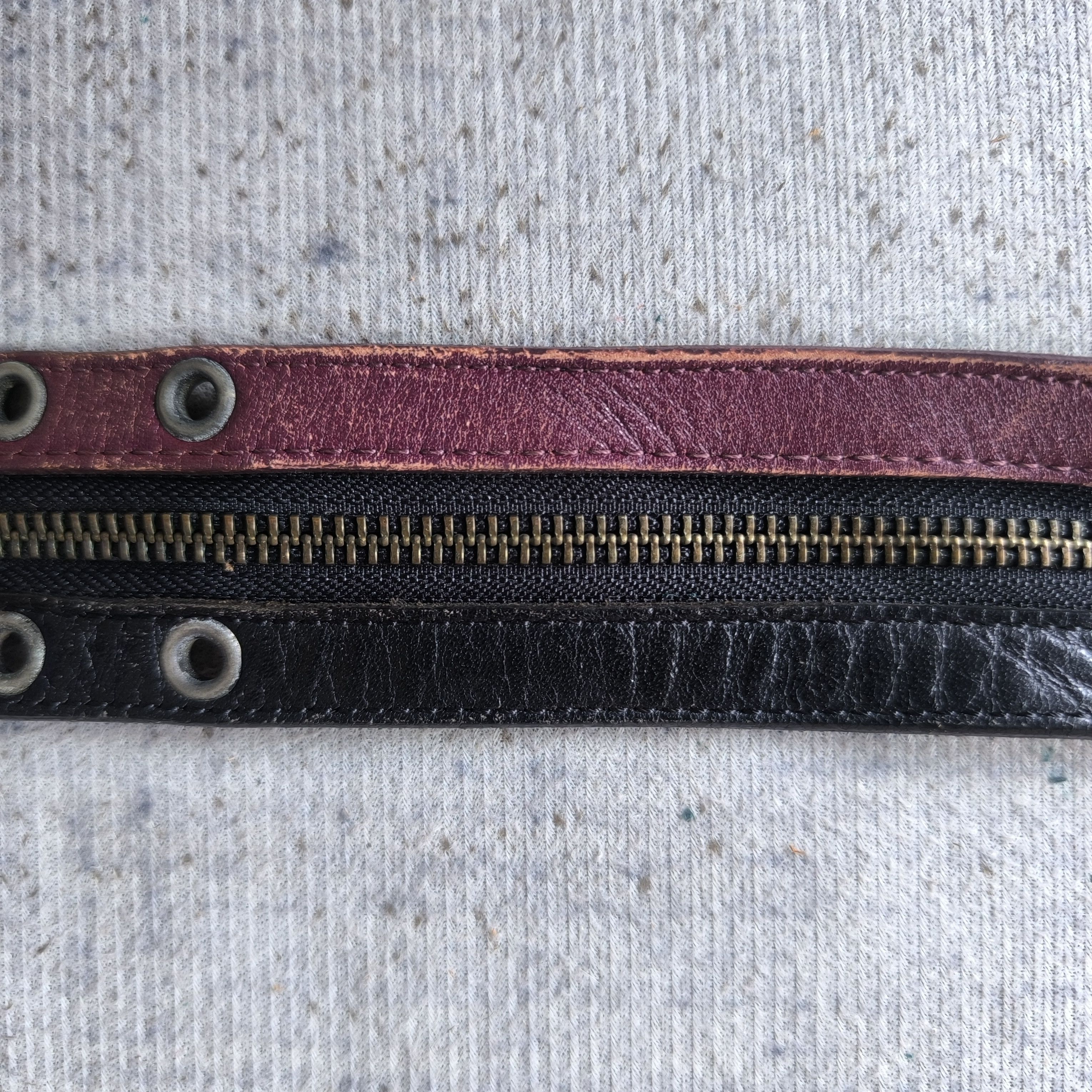 14th Addiction 💥 Segment rupert double prong zip punk rock leather belt Size ONE SIZE - 8 Thumbnail