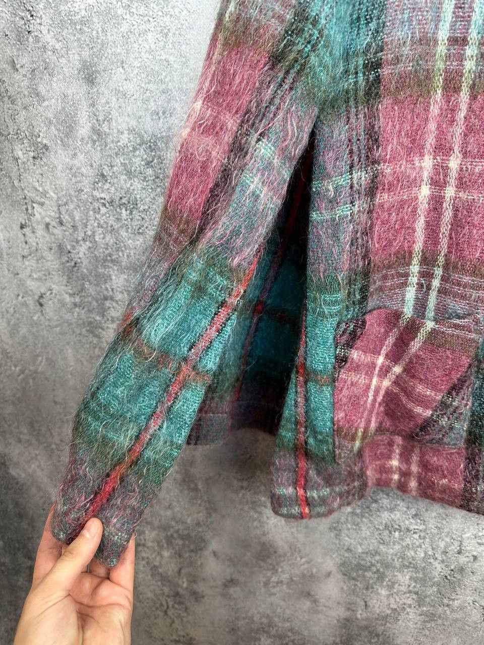 Designer Andrew Stewart 80s Mohair Wool Tartan Sleeveless Coat+Hat Size L / US 10 / IT 46 - 13 Thumbnail
