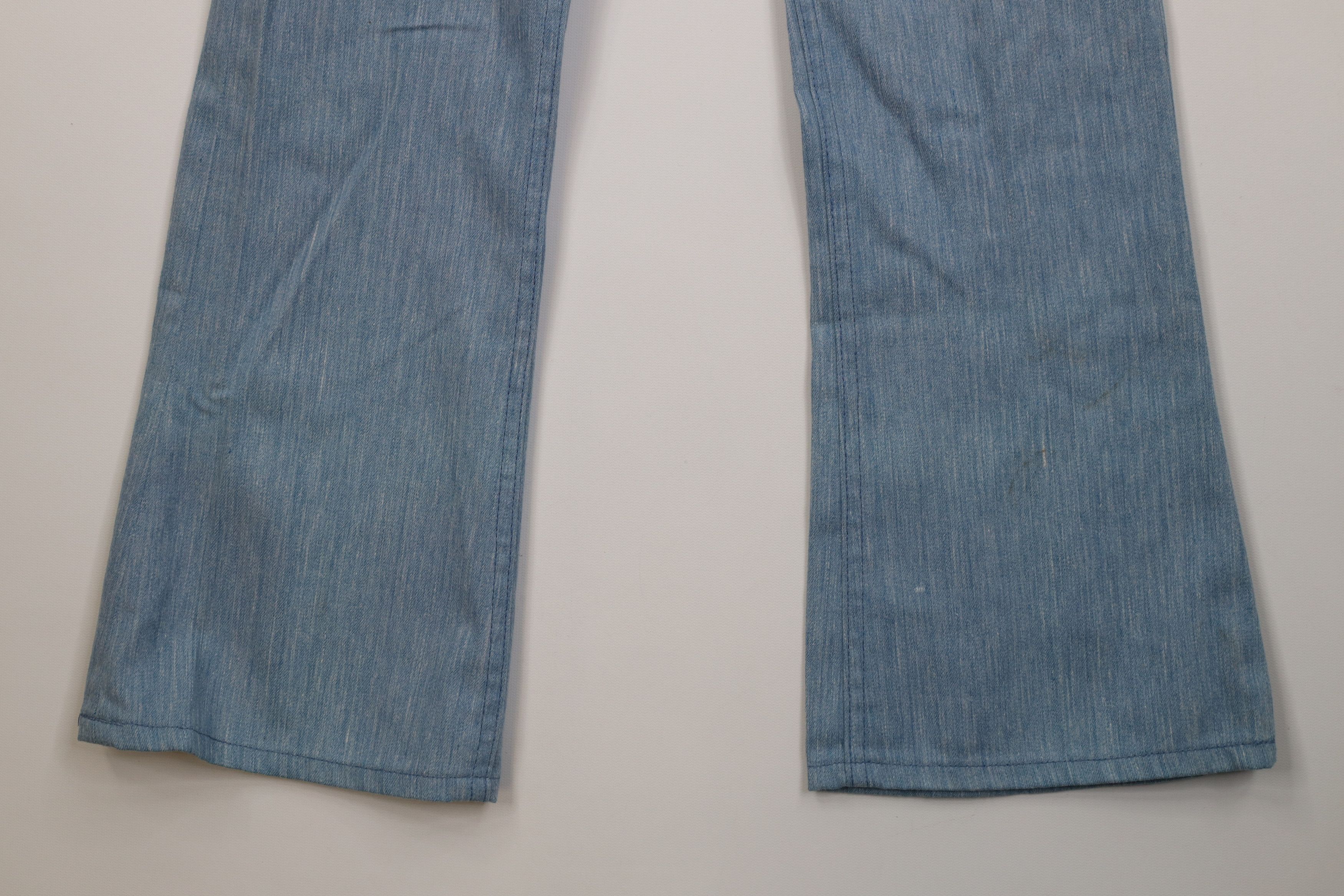 Lee Vintage 70s Lee Flared Wide Leg Denim Jeans Blue USA Size 24" / US 00 / IT 34 - 4 Thumbnail