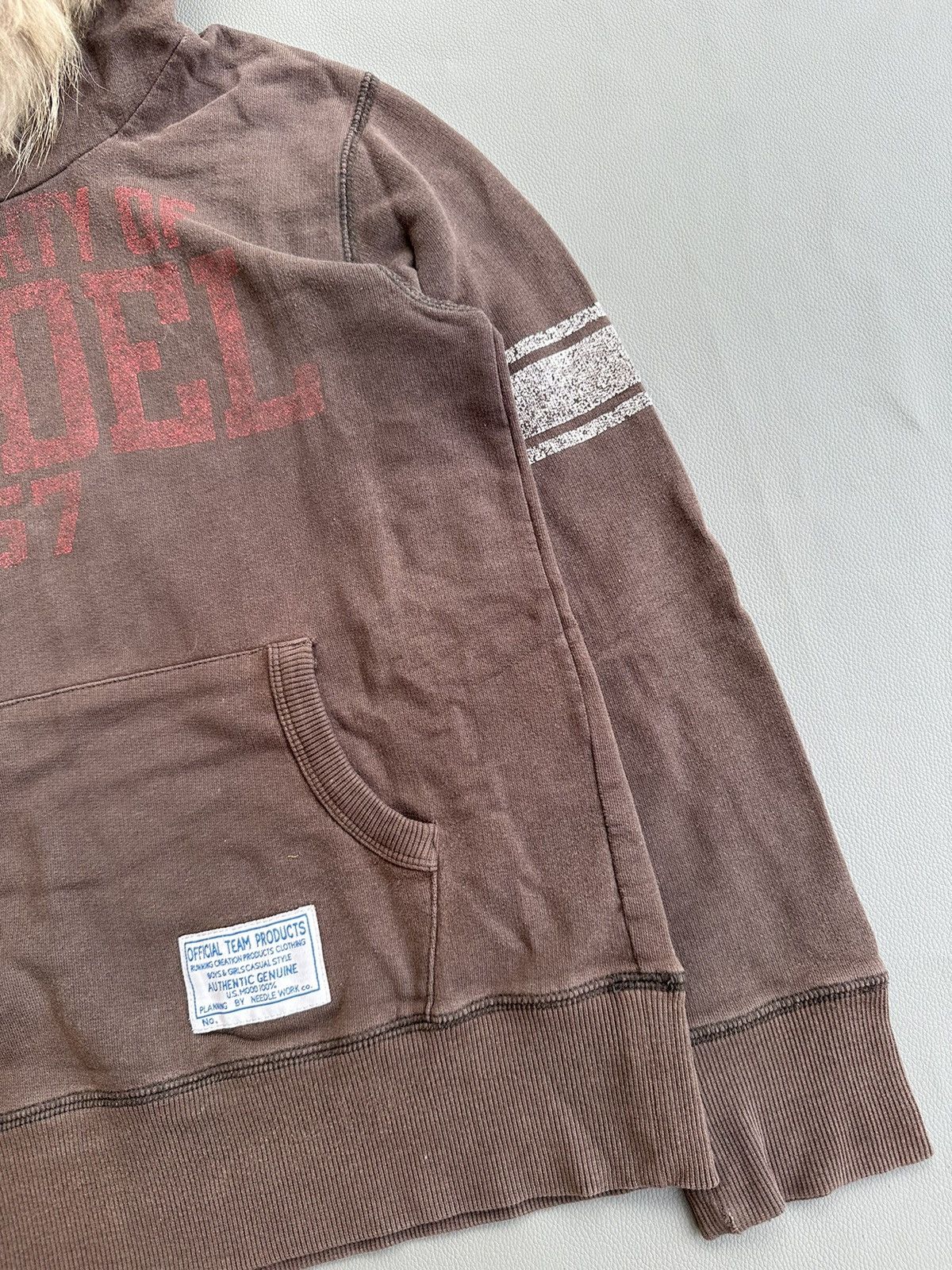 Japanese Brand × Vintage OFFICIAL TEAM 150 NUMBER 57 DISTRESSED FADED FUR HOODIE Size US S / EU 44-46 / 1 - 5 Thumbnail