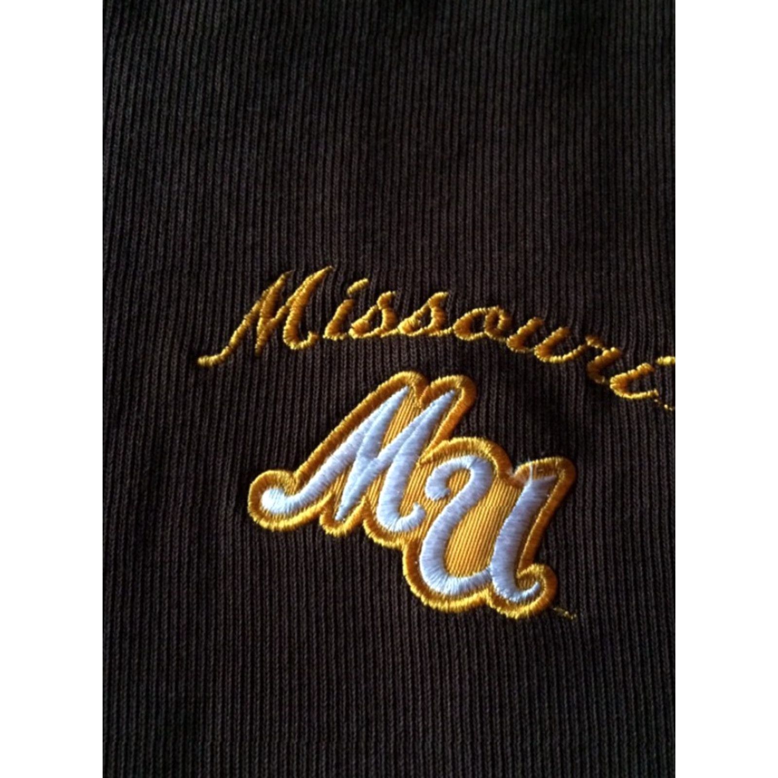 Vintage Missouri MU 1/2 Zip Long Sleeve Jacket Heavy - Pockets Sz L - Brown EUC Size L / US 10 / IT 46 - 3 Thumbnail