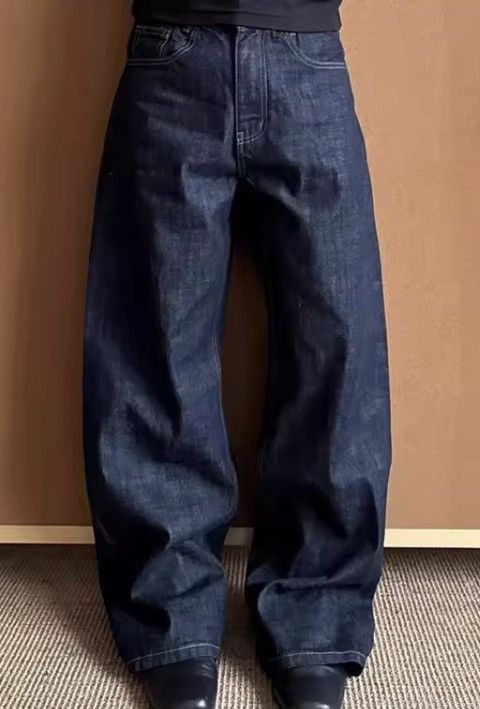 Wide Leg Raw Denim Jeans Loose Fly Jeans