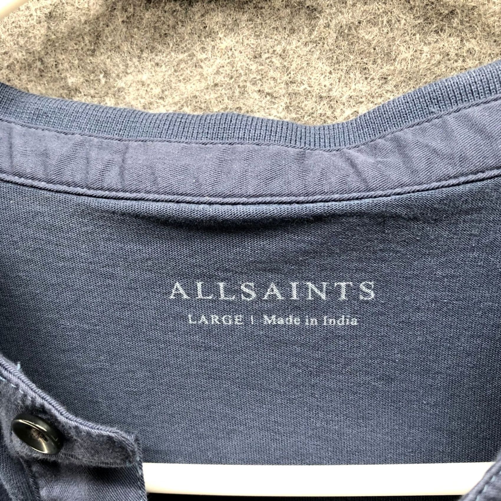 Allsaints AllSaints Vidal Polo Shirt Mens L Blue Short Sleeve Embroidered Logo Ramskull Size US L / EU 52-54 / 3 - 6 Thumbnail