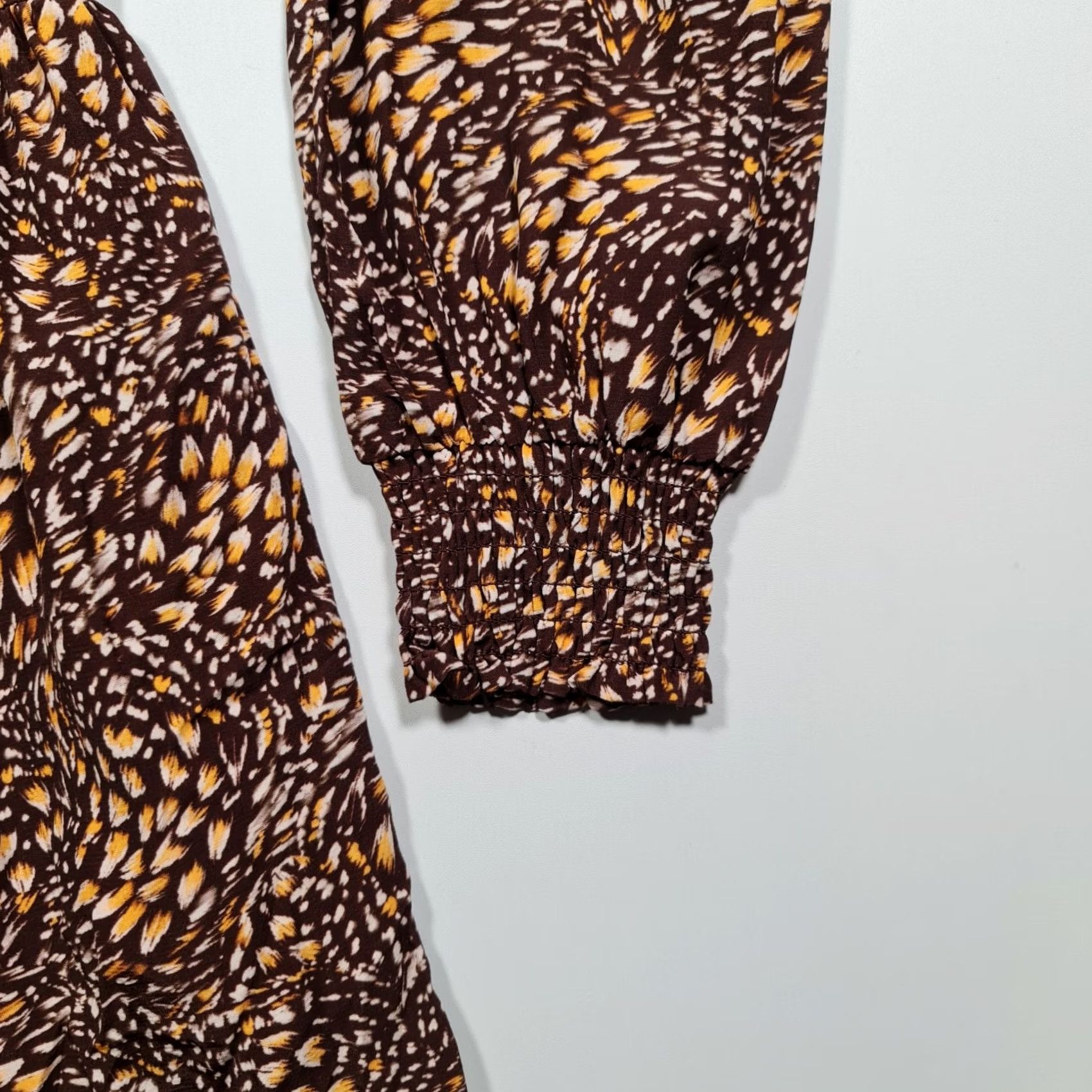 French Connection French Connection Dress Brown 6 UK XS-XXS Long Sleeve Mock Neck Midi A-Line Casual Formal Party/Cocktail Travel Women Size M / US 6-8 / IT 42-44 - 3 Thumbnail