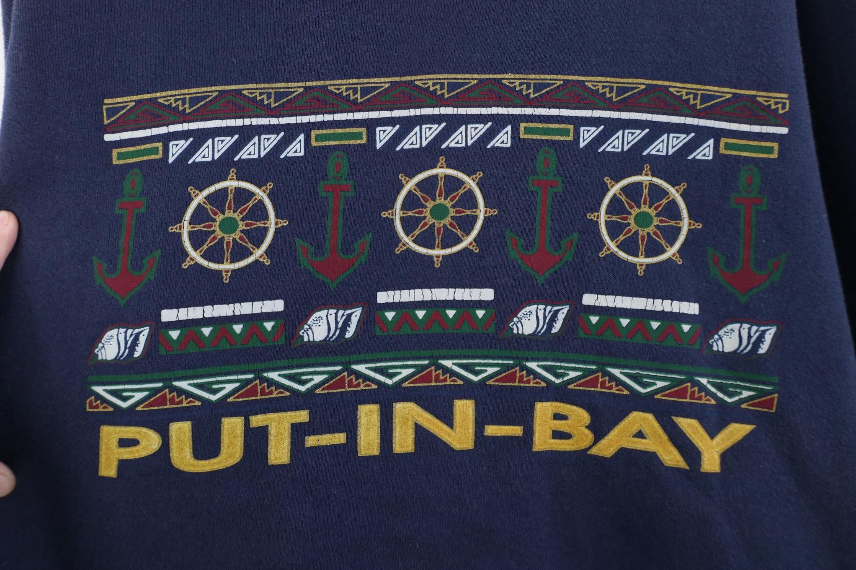 Vintage Vintage 90s Put In Bay Ohio Sailing Boat Anchor Sweatshirt Size US XL / EU 56 / 4 - 4 Thumbnail