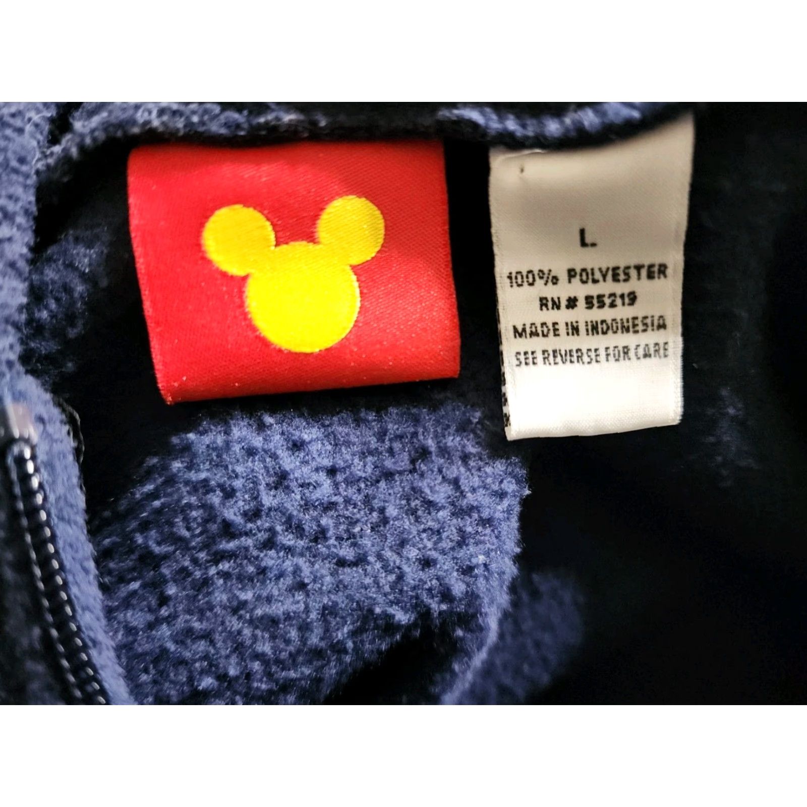 Disney VINTAGE Disney Hooded Sweatshirt Mens L Mickey Mouse Peeking Out 1/4 Zip Kangaroo Pocket Blue, Cartoon pullovers Size US L / EU 52-54 / 3 - 4 Thumbnail