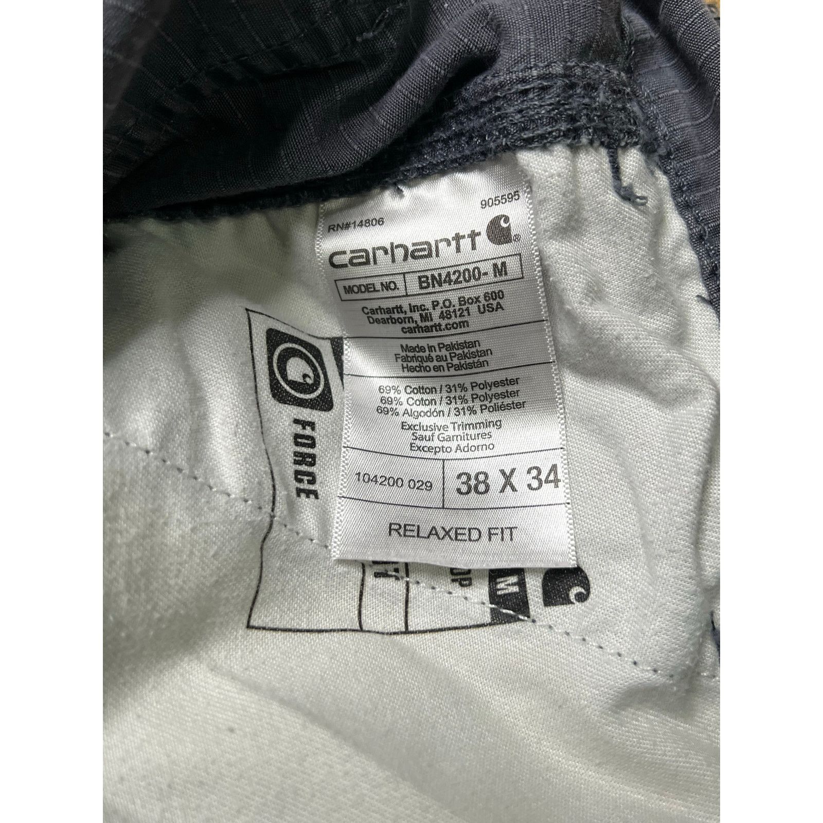 Carhartt Carhartt Men's Force Relaxed Fit Ripstop Work Pant Sz 38x34 Size US 38 / EU 54 - 5 Thumbnail
