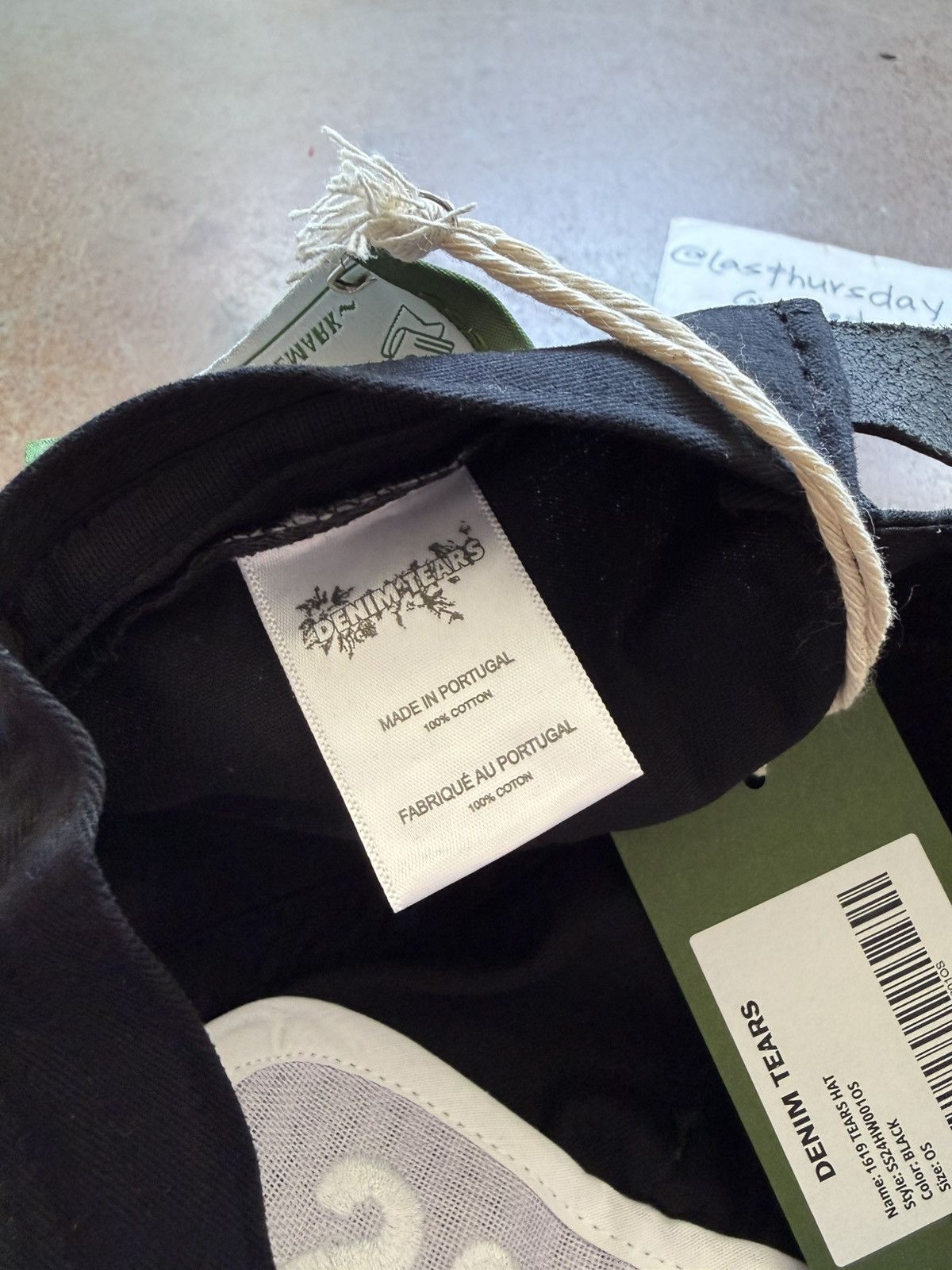 DENIM TEARS Denim Tears TEARS Leather Strap Hat Black Size ONE SIZE - 6 Thumbnail