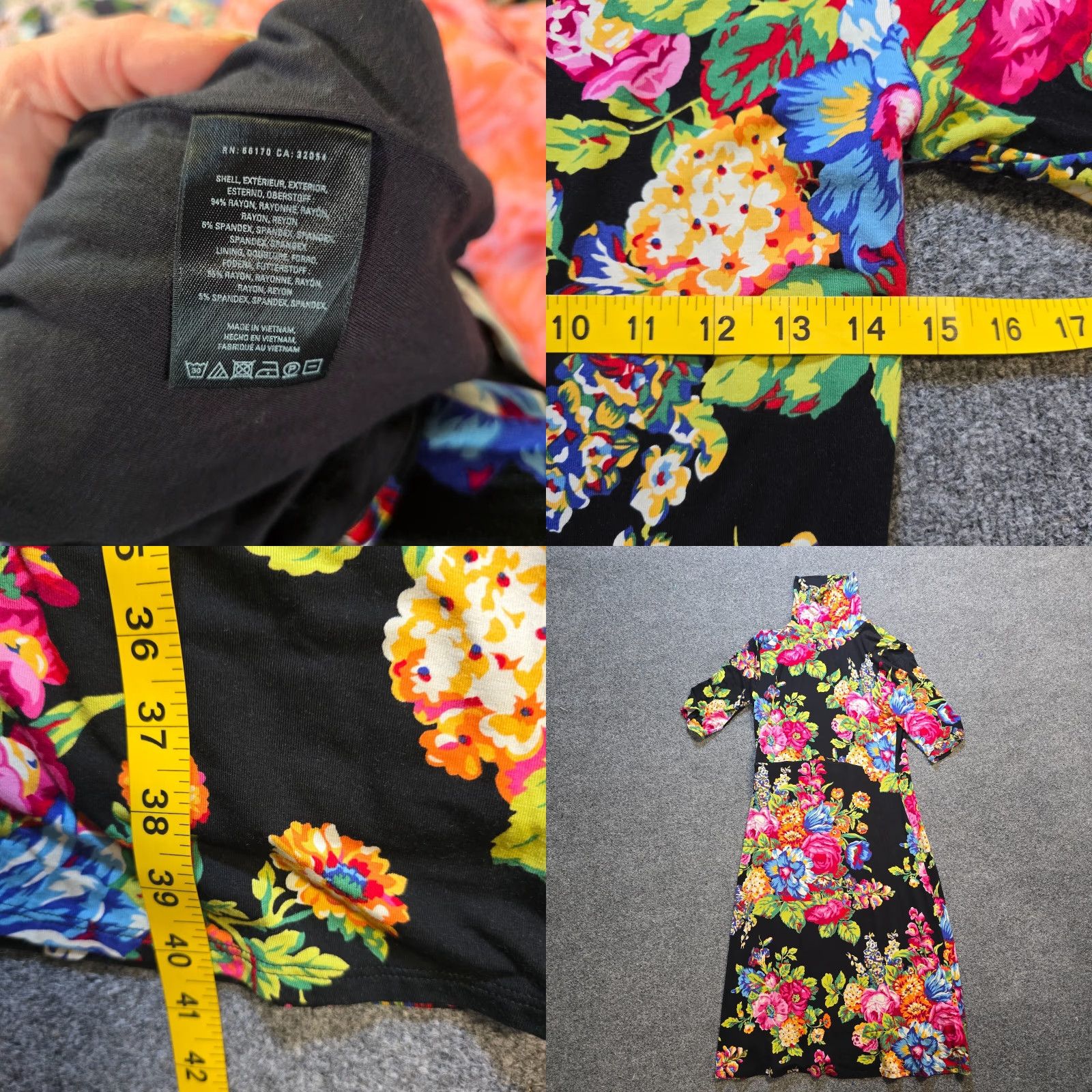 Anthropologie VINTAGE Ett Twa Dress Womens XS Black Floral Fitted Turtleneck Midi Coreyell Anthropologie Dress Women Pencil Lined Stretch Size XS / US 0-2 / IT 36-38 - 8 Thumbnail