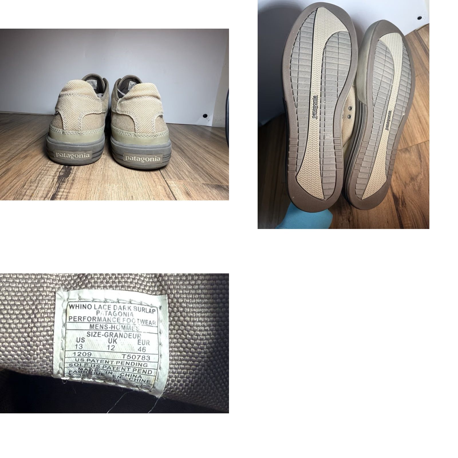 Patagonia Patagonia Mens Whino Lace Hemp Shoes SIZE 12 Low Top Dark Burlap Sneaker Size US L / EU 52-54 / 3 - 8 Thumbnail