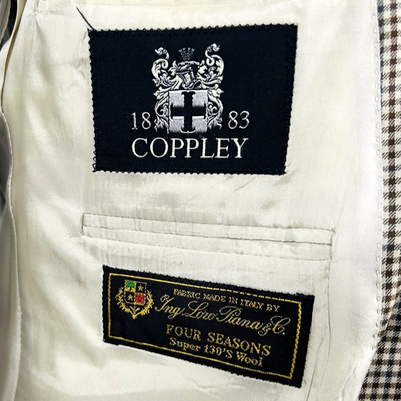 Loro Piana Coppley Sport Coat 42R Wool Beige Plaid Two Button JACKET Mens Regular 42 Loro Piana Four Seasons No N/A Size US XS / EU 42 / 0 - 3 Thumbnail